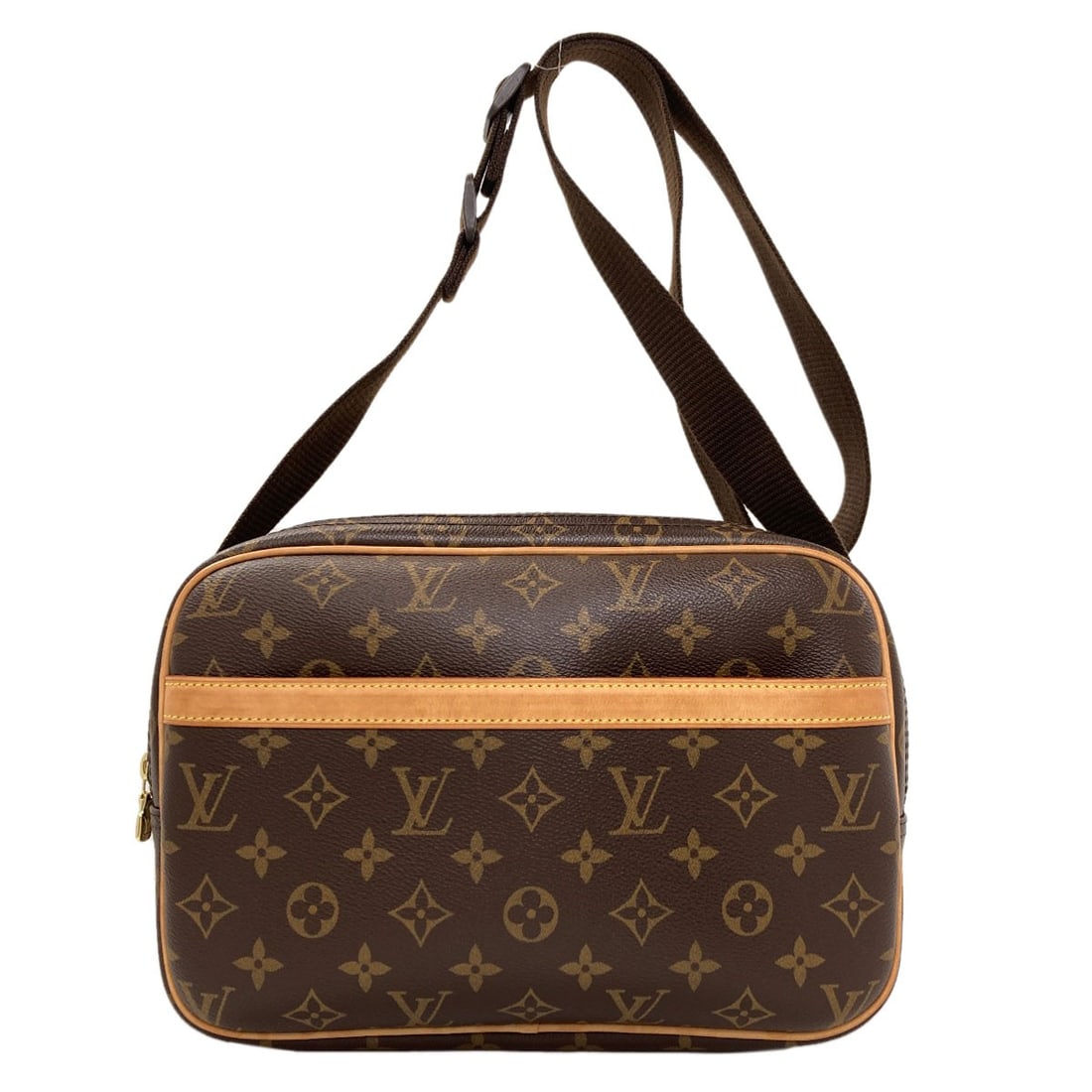 Monogram Canvas Reporter Bag 28 Shoulder Louis Vuitton M45254: Monogram Canvas Reporter Bag 28 Shoulder Louis Vuitton M45254 Monogram canvas exterior, a signature Louis Vuitton design, adorns this 28 shoulder bag. The classic brown color and timeless style make