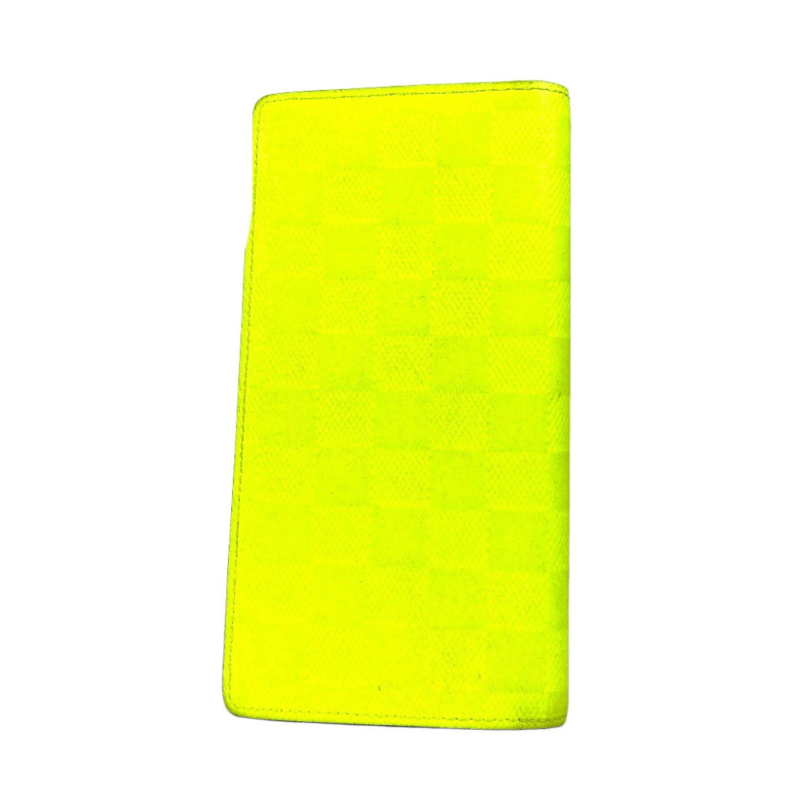 Damier Infini Bi Fold Long Wallet Louis Vuitton: Damier Infini Bi Fold Long Wallet Louis Vuitton Damier Infini Bi Fold Long Wallet Louis Vuitton - A Timeless ClassicYellow Damier Infini pattern adorns this bi-fold long wallet, a staple in Louis