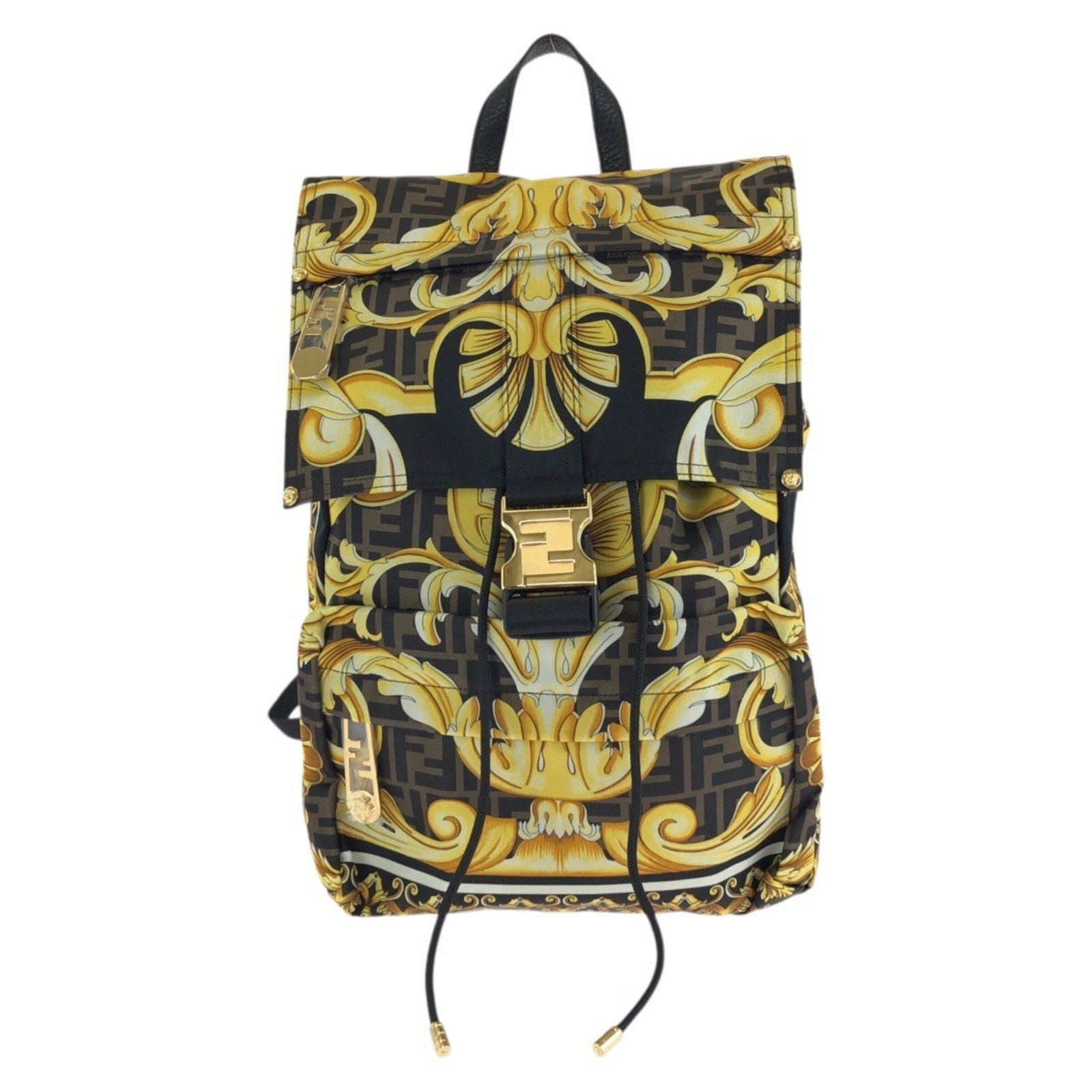 Nylon Backpack Fendi: Nylon Backpack Fendi Nylon backpack with Fendi branding, made from durable nylon material, available in black, brown, gold, and yellow colors. This stylish backpack measures 40cm x 27cm x 13cm and
