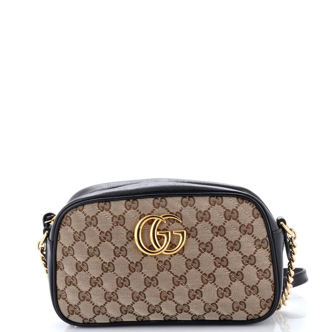 Gucci GG Marmont Shoulder Bag Diagonal Quilted GG Canvas with Leather Small: Gucci GG Marmont Shoulder Bag Diagonal Quilted GG Canvas with Leather Small Small Gucci GG Marmont Shoulder Bag with Diagonal Quilted GG Canvas and Leather Features a classic cross-body design, with a