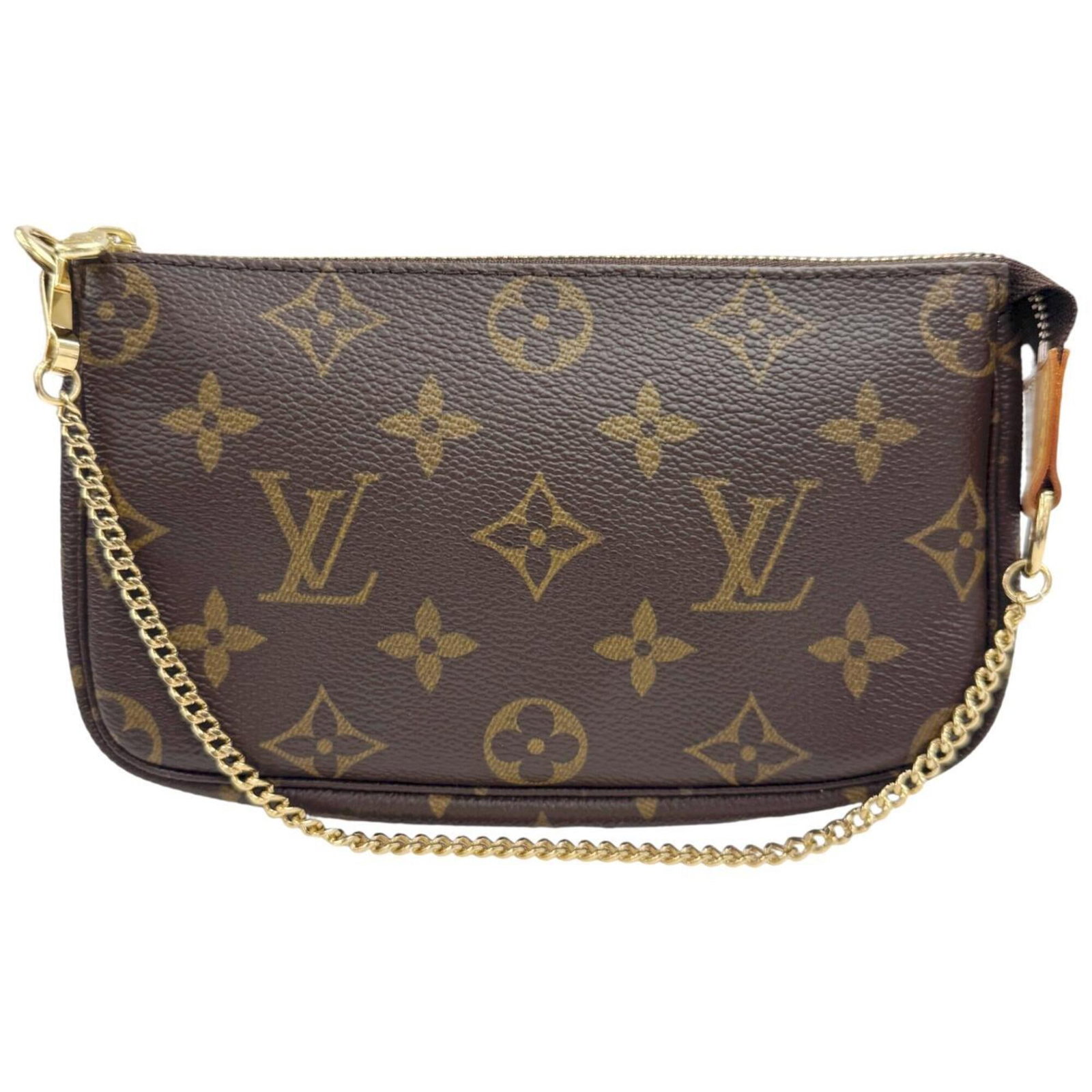 Monogram Pochette Pouch Louis Vuitton: Monogram Pochette Pouch Louis Vuitton Monogram Pochette Pouch in Brown. This Louis Vuitton pochette pouch features the iconic monogram pattern in a rich brown color. With its compact size and classic