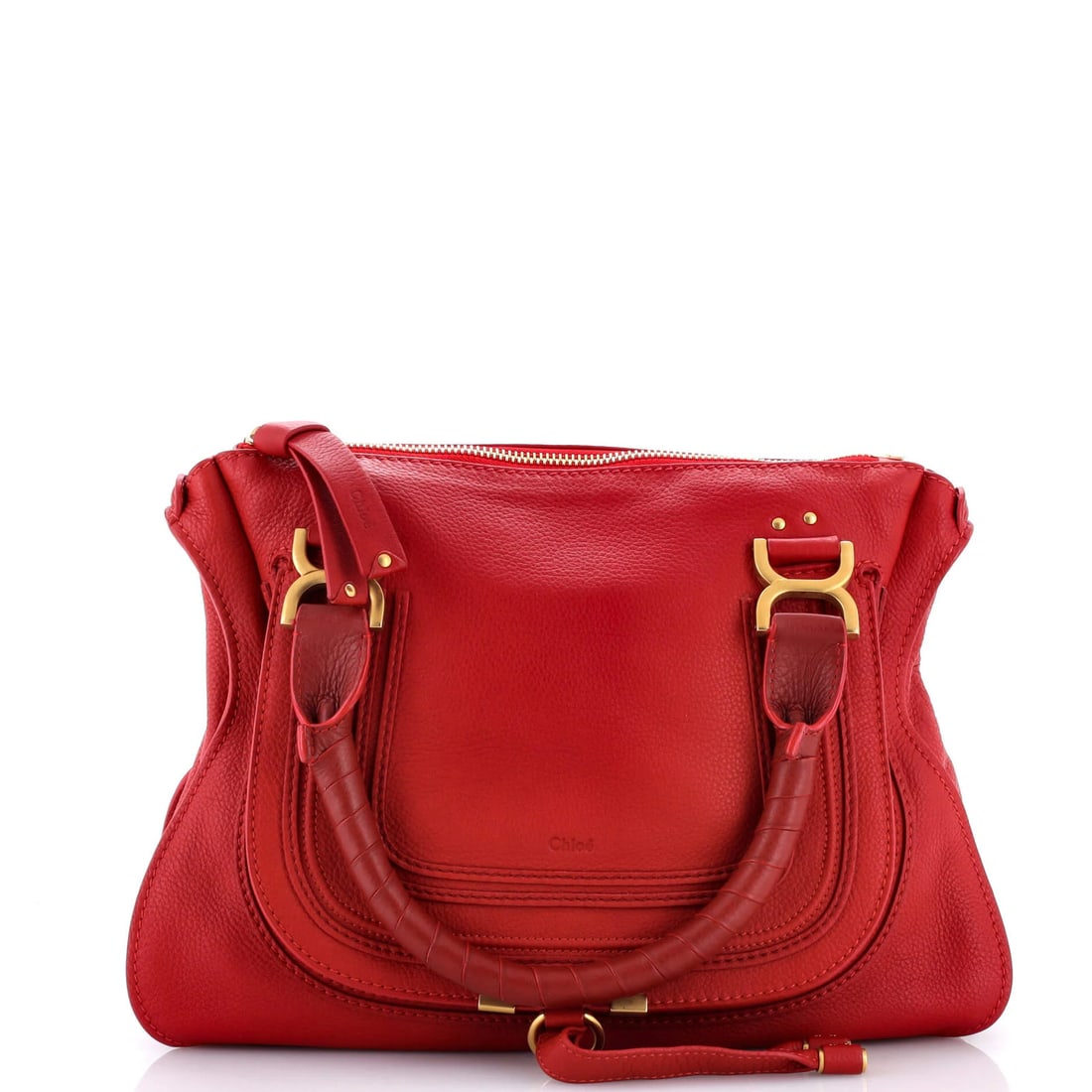 Chloe Satchel Marcie Leather Medium: Chloe Satchel Marcie Leather Medium Red Chloe Marcie Leather Medium Satchel for Sale. This excellent condition Chloe Marcie Leather Medium Satchel features minor creases on the exterior,