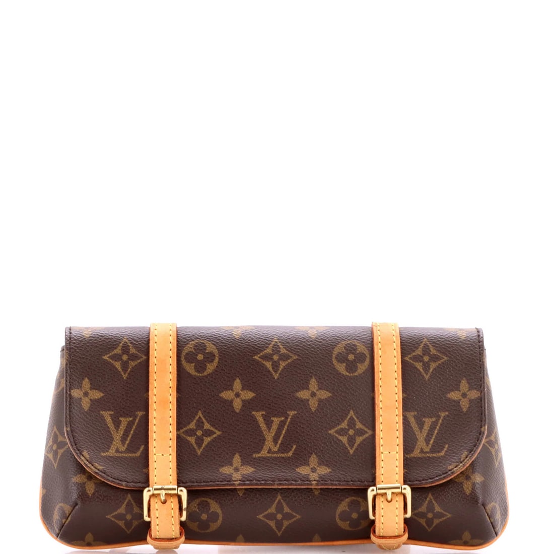 Marelle Monogram Canvas Waist Bag Louis Vuitton: Marelle Monogram Canvas Waist Bag Louis Vuitton Brown canvas coated Louis Vuitton Marelle Monogram Waist Bag with gold hardware, featuring a classic design and signature monogram pattern, measures 5"