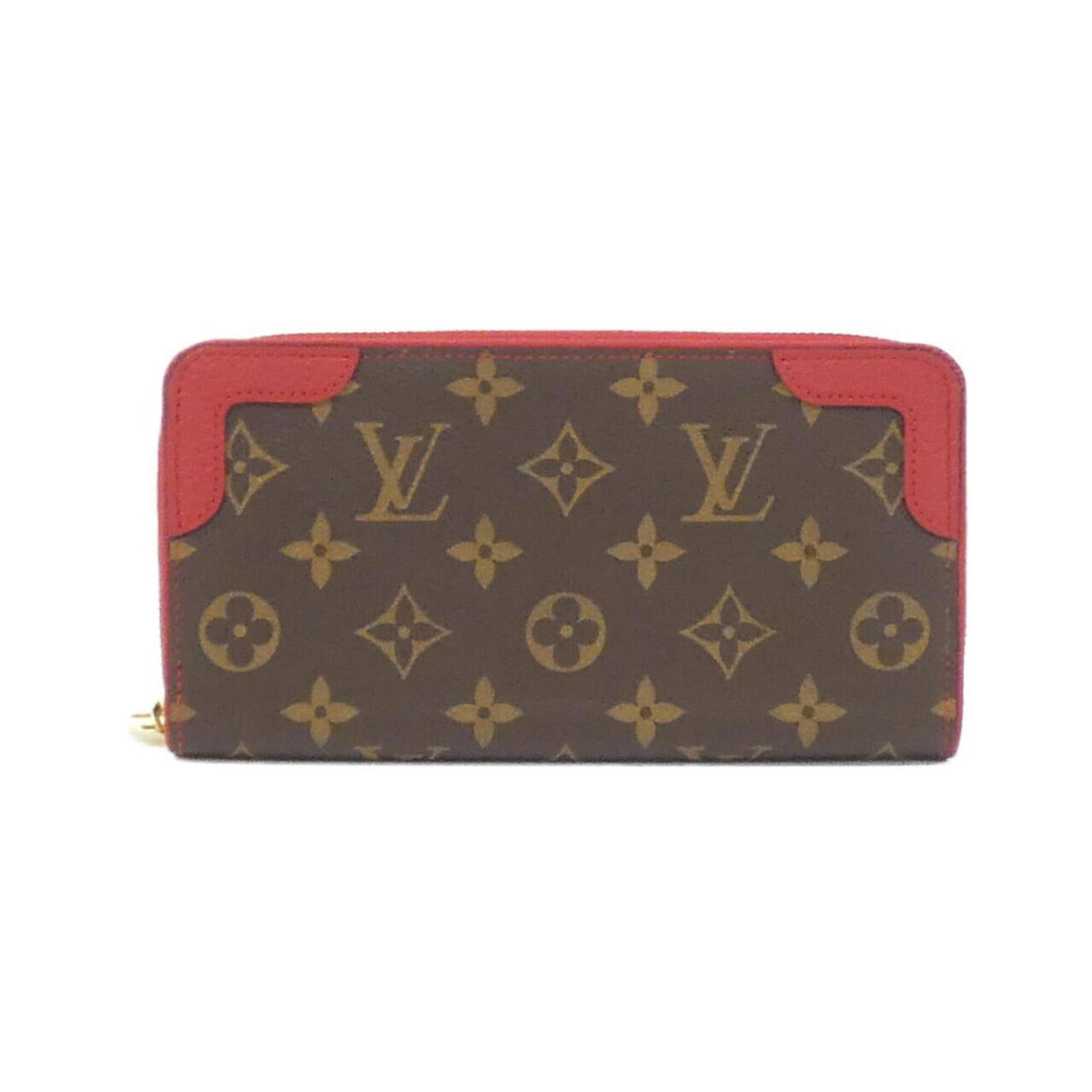 Canvas Long Wallet Coated Louis Vuitton Bi Fold: Canvas Long Wallet Coated Louis Vuitton Bi Fold Cerise and Marron coated canvas, a stylish combination, adorns the Louis Vuitton bi-fold wallet. Measuring 10cm x 19cm x 2cm, this long wallet features 