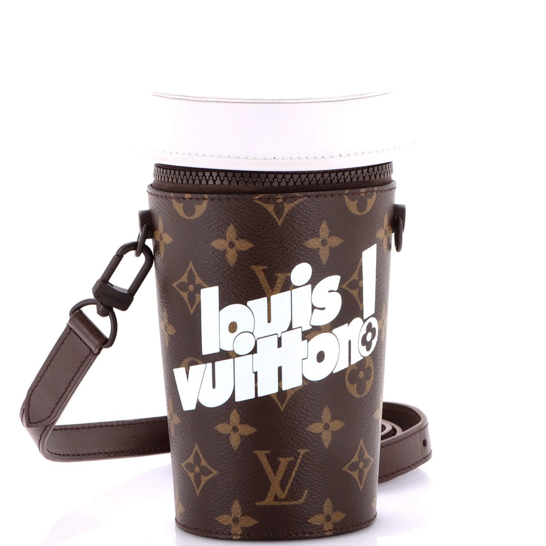 Louis Vuitton Coffee Cup Pouch Everyday Signature Convertible: Louis Vuitton Coffee Cup Pouch Everyday Signature Convertible This Louis Vuitton Coffee Cup Convertible Pouch Everyday Signature is a versatile and stylish accessory, featuring a classic brown canvas 
