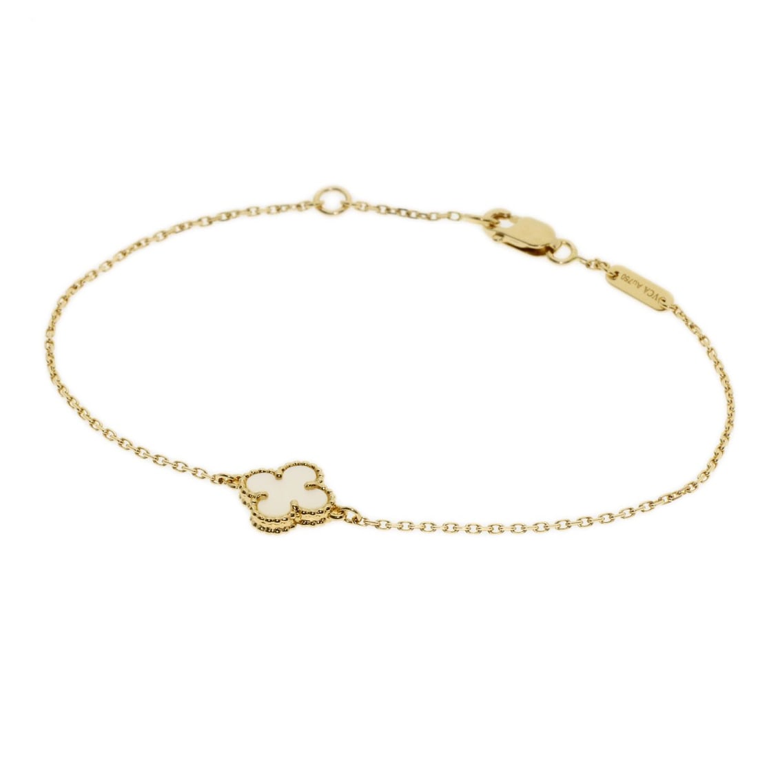 Van Cleef & Arpels Sweet Alhambra Shell Bracelet K18 Yellow Gold: Van Cleef & Arpels Sweet Alhambra Shell Bracelet K18 Yellow Gold K18 Yellow Gold Shell Bracelet from Van Cleef & Arpels, featuring a striking gold shell design, showcases the luxury of this iconic bra