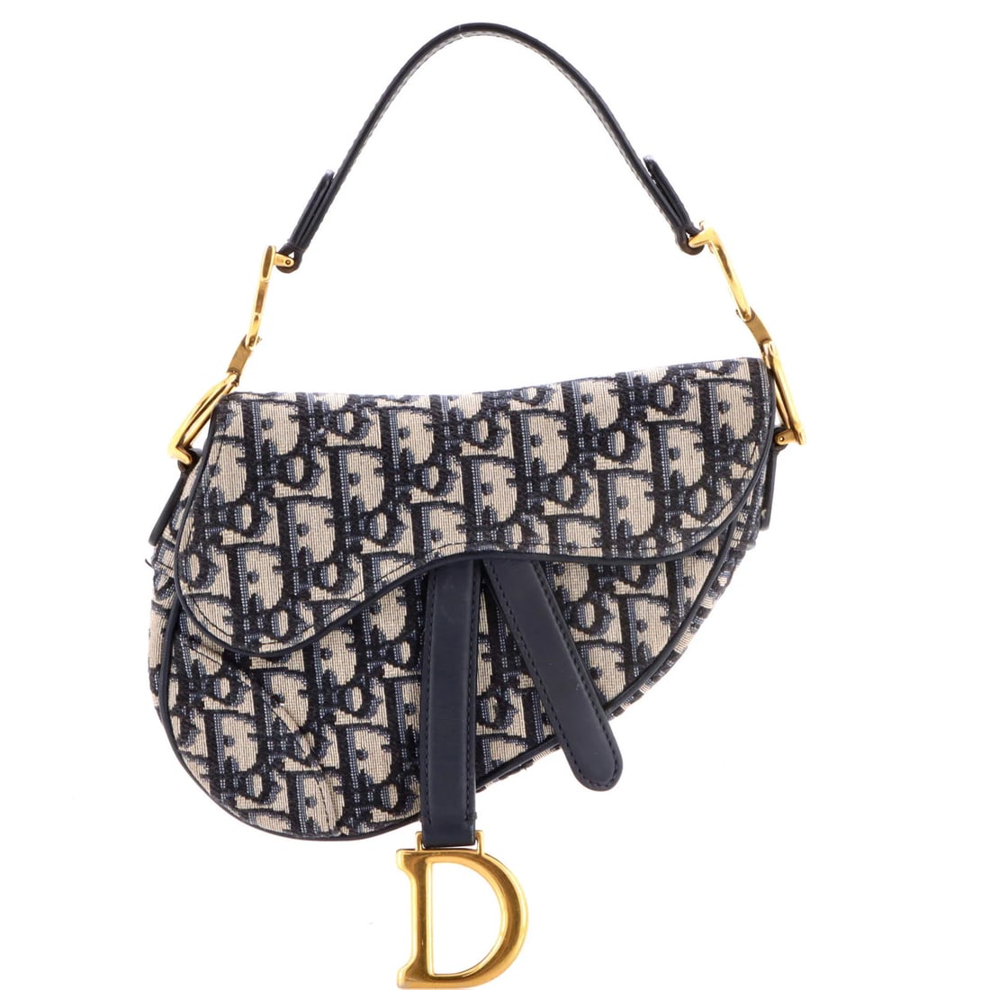 Canvas Oblique Christian Dior Saddle Mini: Canvas Oblique Christian Dior Saddle Mini Canvas Oblique Christian Dior Saddle Mini - A stylish and compact shoulder bag with a signature blue canvas exterior, featuring a classic oblique design and a