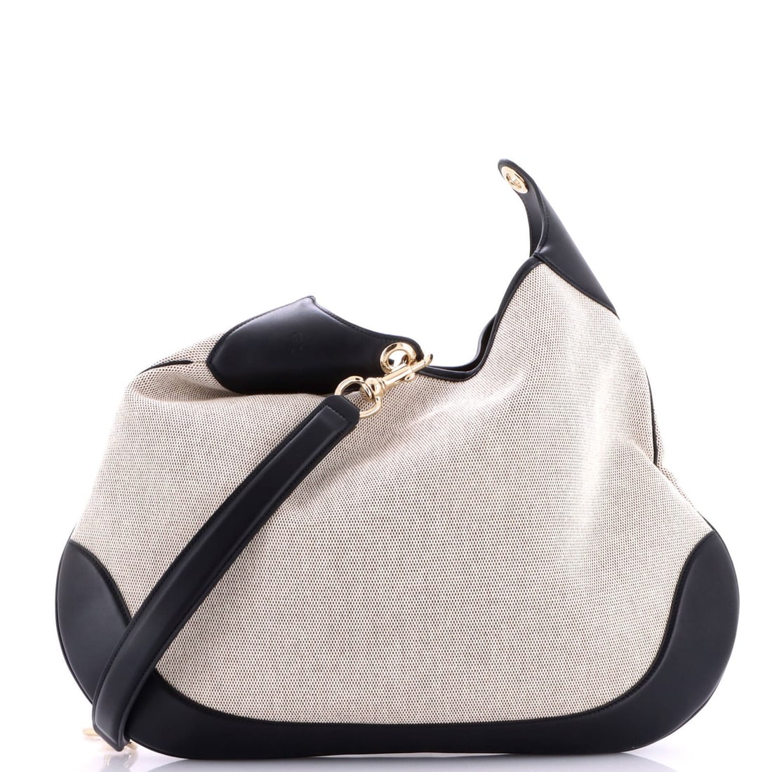 Shoulder Bag Canvas Large Gucci B: Shoulder Bag Canvas Large Gucci B Canvas Large Gucci B Shoulder Bag with Neutral Exterior and Pochette. This large shoulder bag features a neutral exterior made of canvas and plain leather, with a