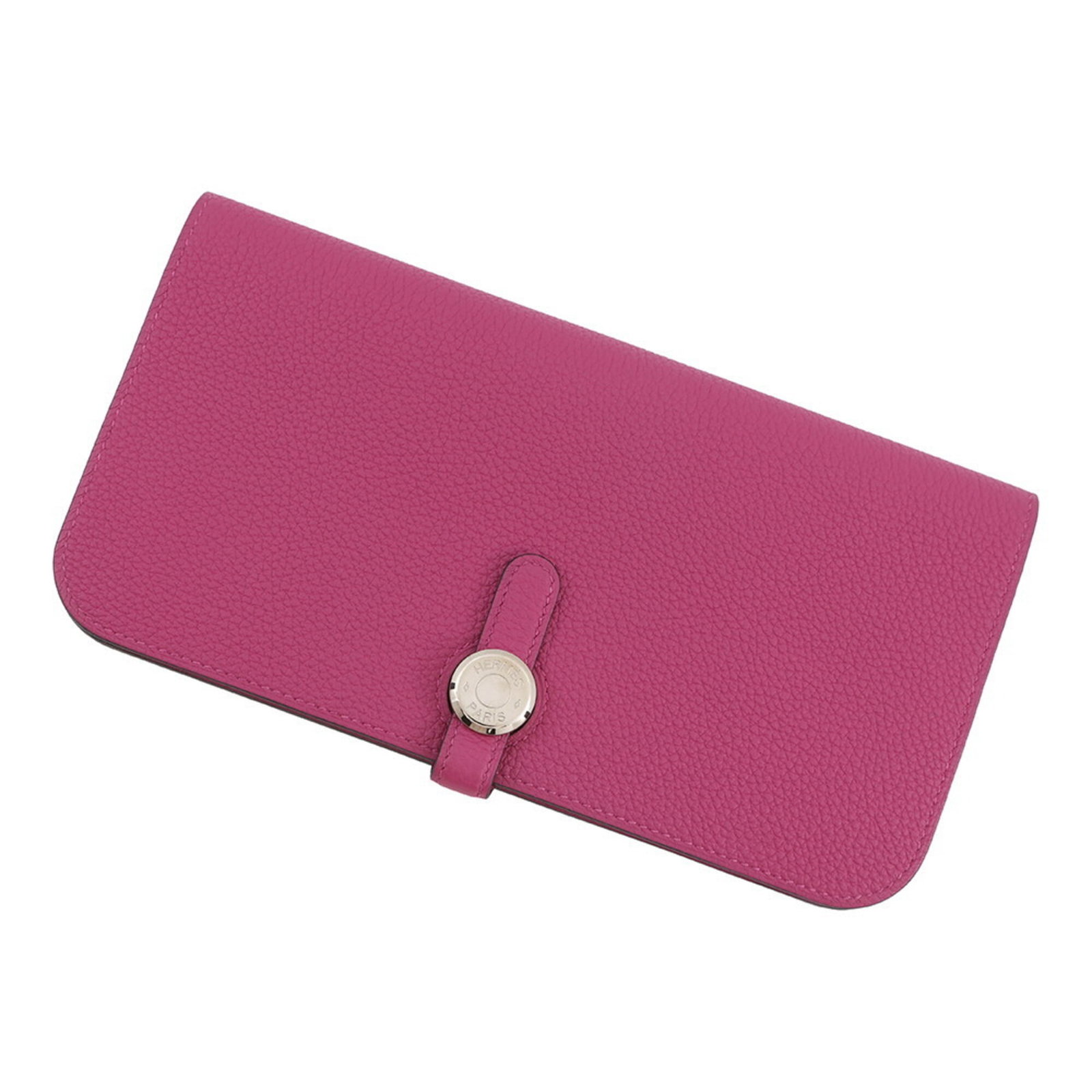 Hermes Long Wallet (Bi-Fold) Togo Leather: Hermes Long Wallet (Bi-Fold) Togo Leather Togo leather craftsmanship meets timeless elegance in this Herm?s bi-fold wallet, featuring a rose purple hue that adds a touch of sophistication to any