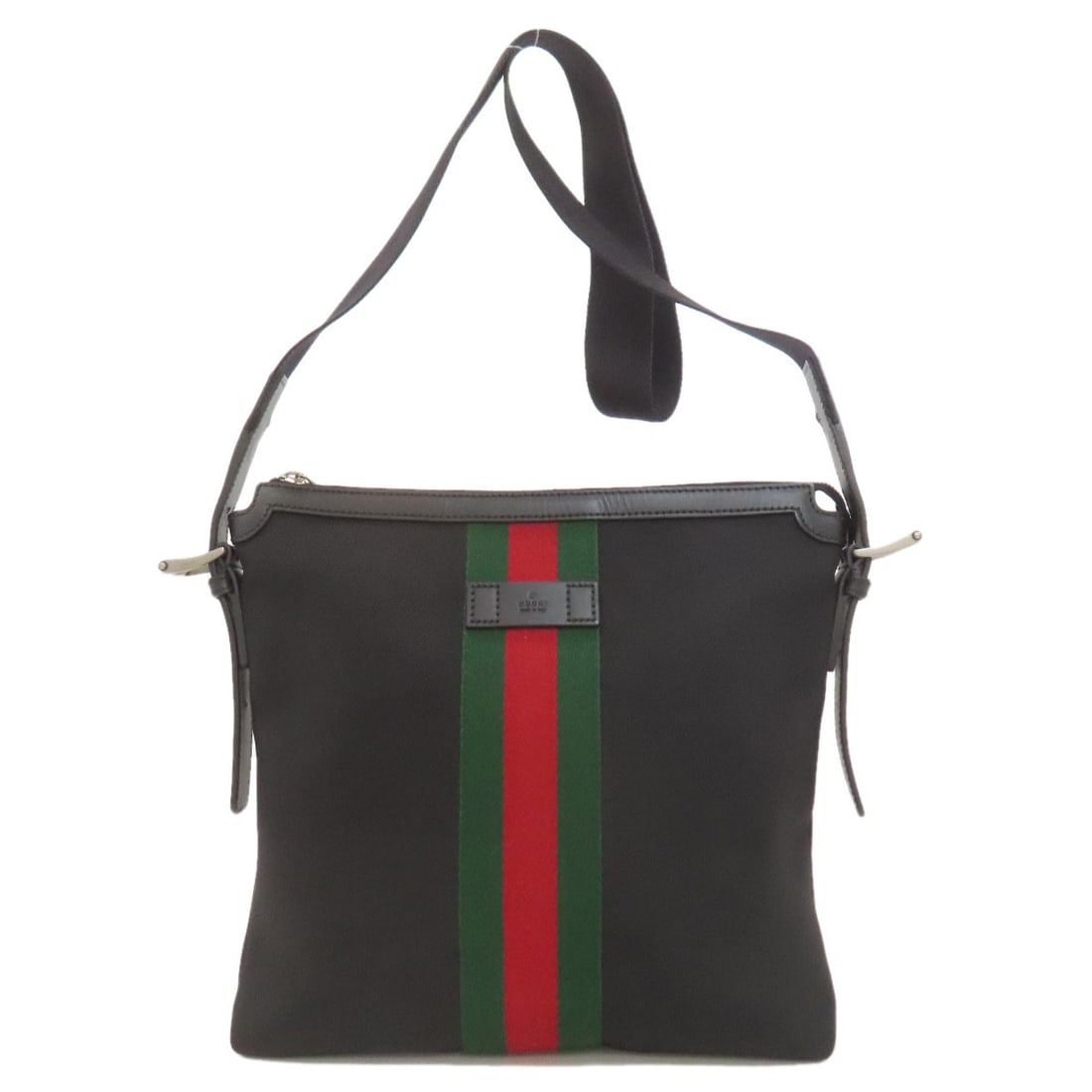 Gucci 631199 Outlet Sherry Line Long Shoulder Bag Nylon Canvas: Gucci 631199 Outlet Sherry Line Long Shoulder Bag Nylon Canvas Black nylon canvas Gucci 631199 Sherry Line Long Shoulder Bag with a classic design. This shoulder bag features a long shoulder strap and
