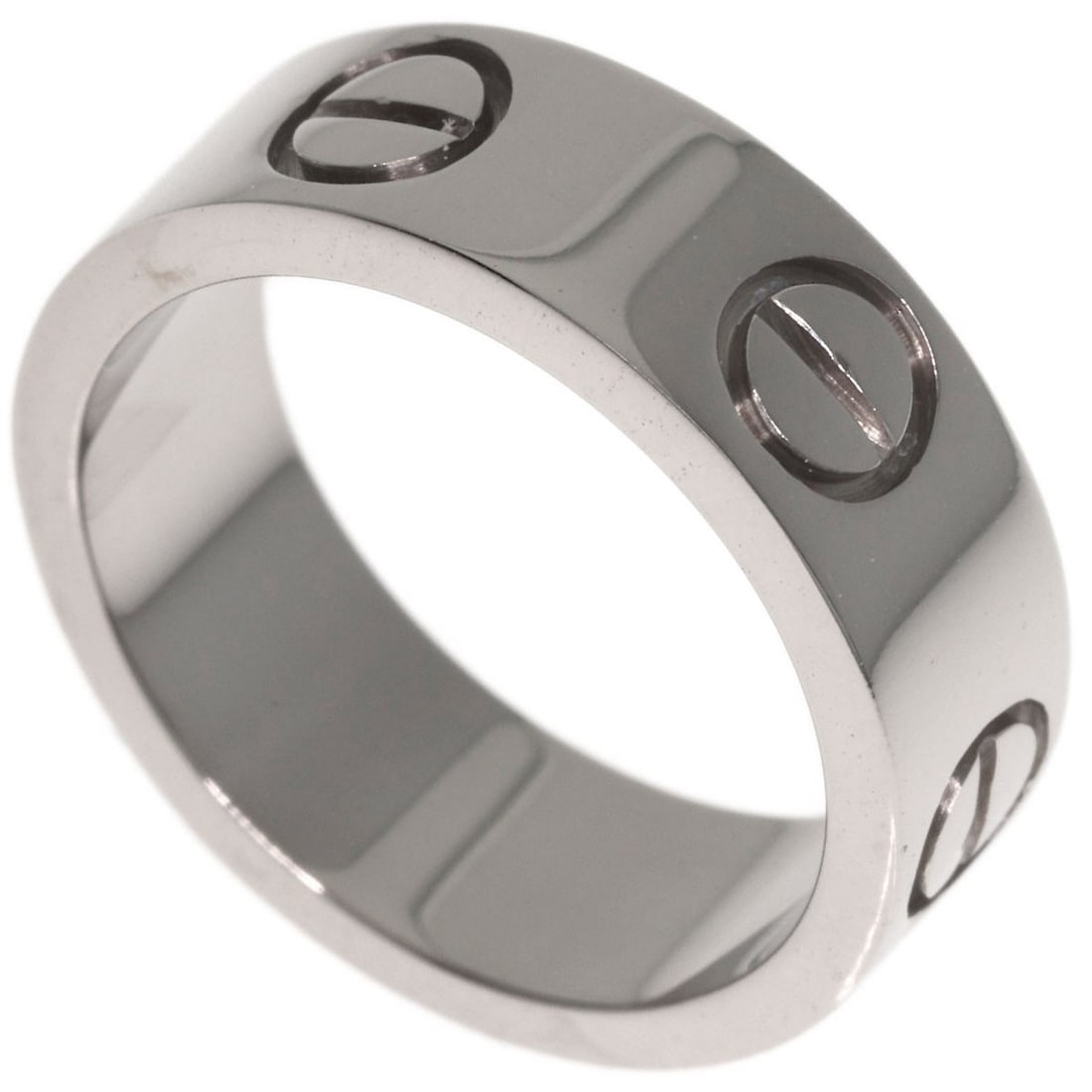 Love Cartier Ring White Gold K18 #45: Love Cartier Ring White Gold K18 #45 K18 White Gold Cartier Ring #45 - A sleek and sophisticated ring featuring Cartier's signature style, crafted from high-quality K18 white gold. This ring boasts a 