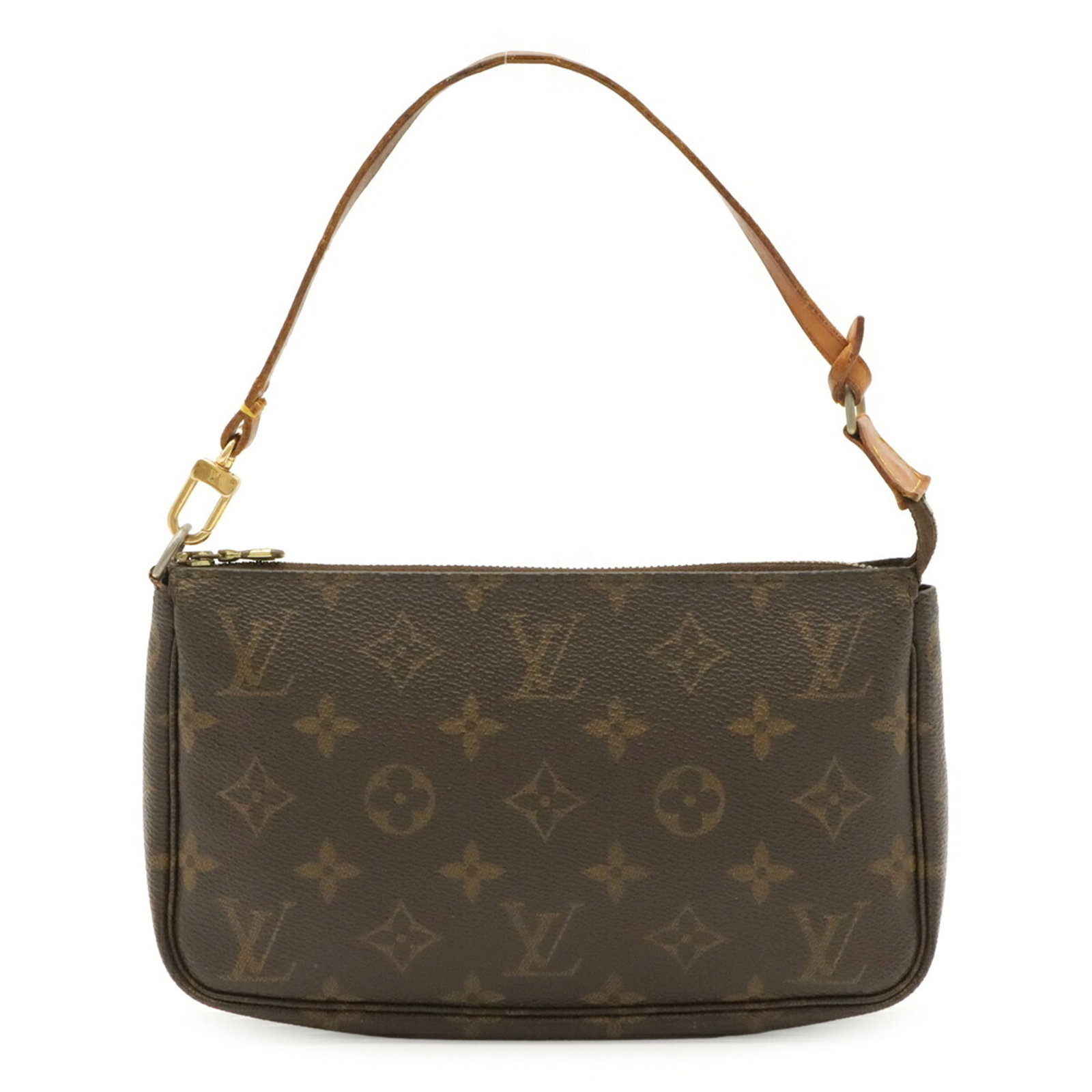 Canvas Monogram Pochette Handbag Pouch Louis Vuitton: Canvas Monogram Pochette Handbag Pouch Louis Vuitton Canvas Monogram Pochette Handbag Pouch Louis Vuitton is made from Monogram canvas, a classic and iconic design element of the brand. This brown
