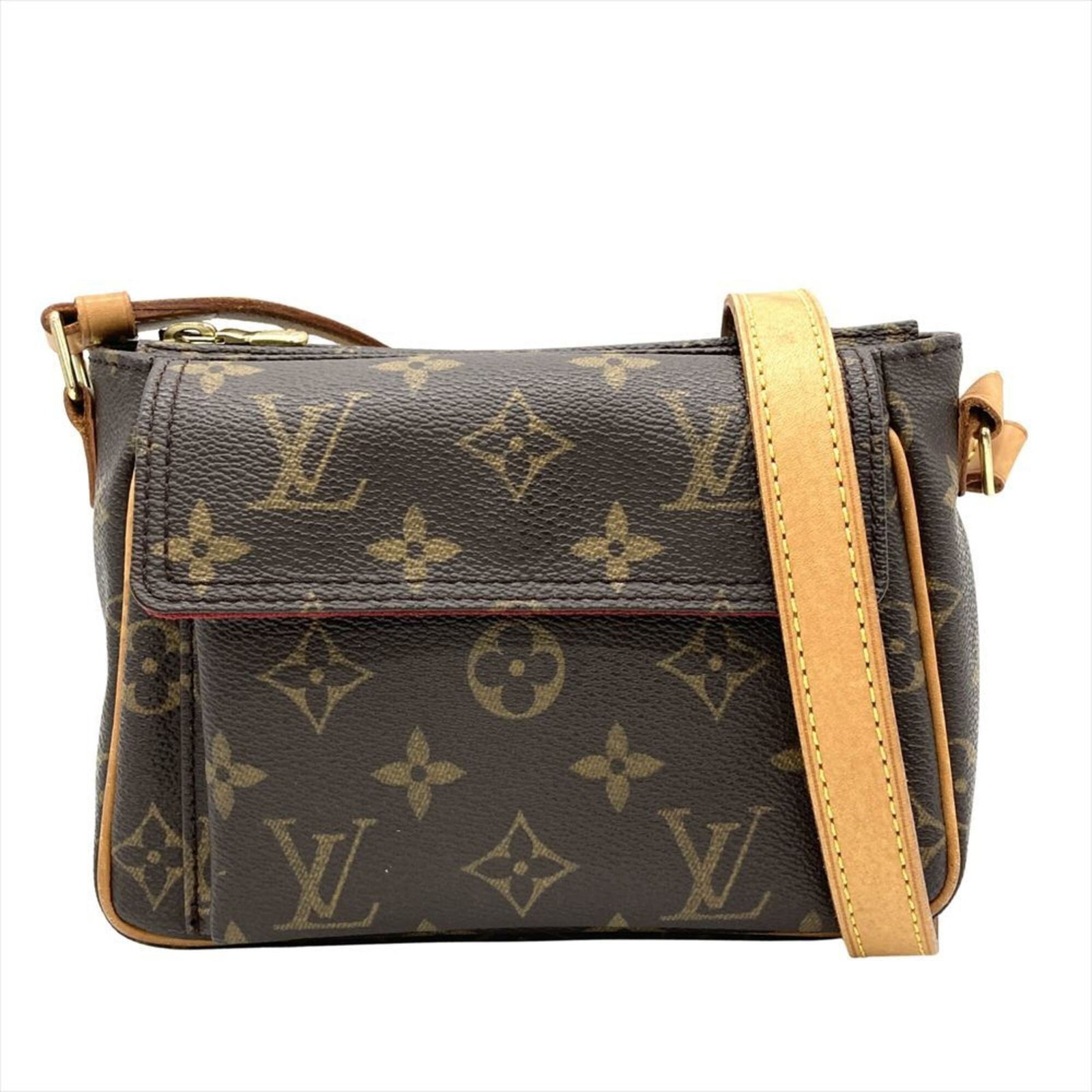 Shoulder Bag Monogram Louis Vuitton: Shoulder Bag Monogram Louis Vuitton Brown Monogram Louis Vuitton Shoulder Bag with Gold Hardware, featuring a classic flap pocket and adjustable gold strap, measures 13.5cm x 20cm x 9.5cm. The iconic