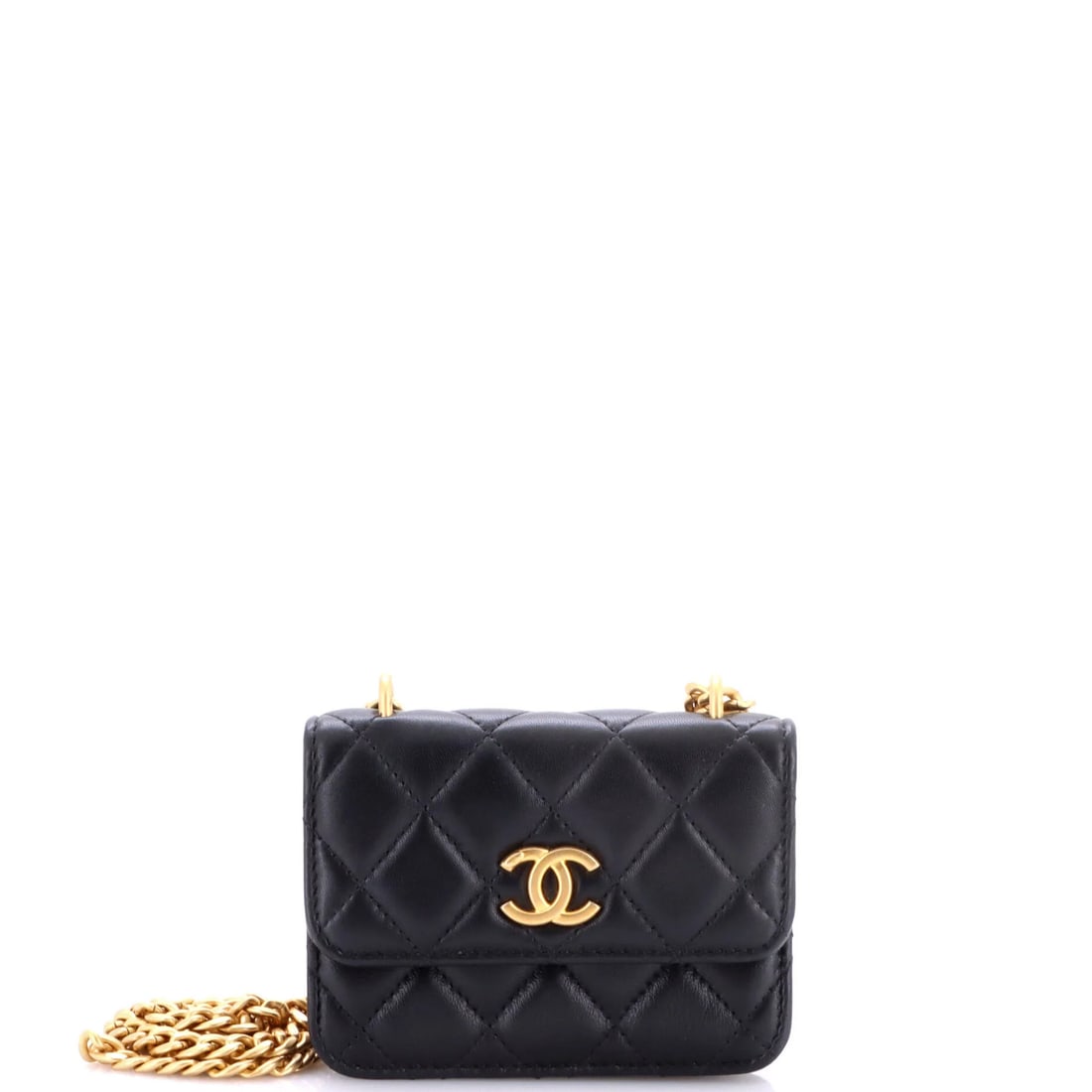 Chanel Camellia Clutch Flap Quilted Lambskin Mini with Chain Sweet: Chanel Camellia Clutch Flap Quilted Lambskin Mini with Chain Sweet Black quilted lambskin mini clutch with a sweet camellia flap and chain detail, featuring a classic cross body design. The exterior