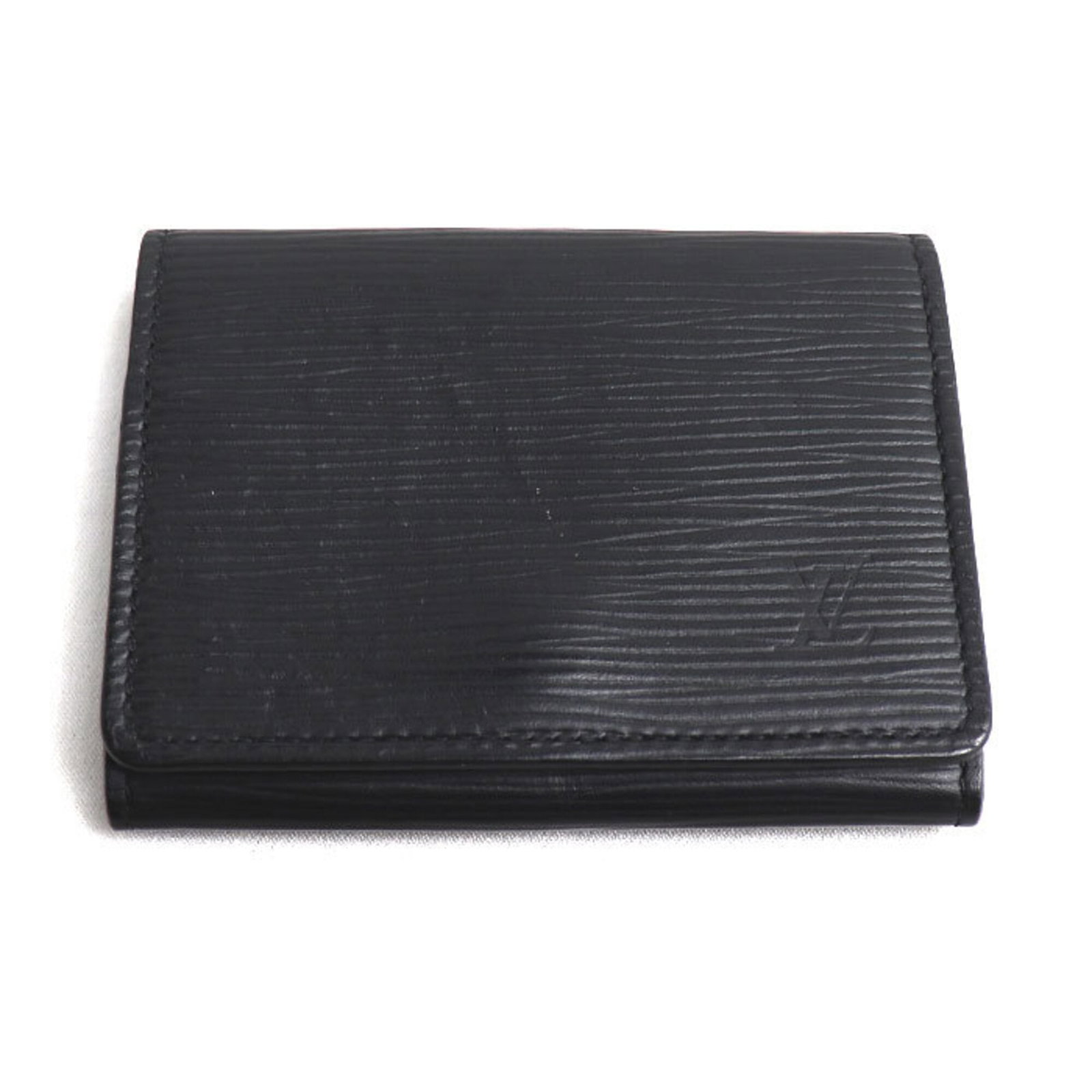 Epi Leather Card Case Louis Vuitton: Epi Leather Card Case Louis Vuitton Epi leather card case from Louis Vuitton, crafted in France with a sleek black finish, measuring 8cm x 10.5cm. This stylish accessory features the iconic Louis