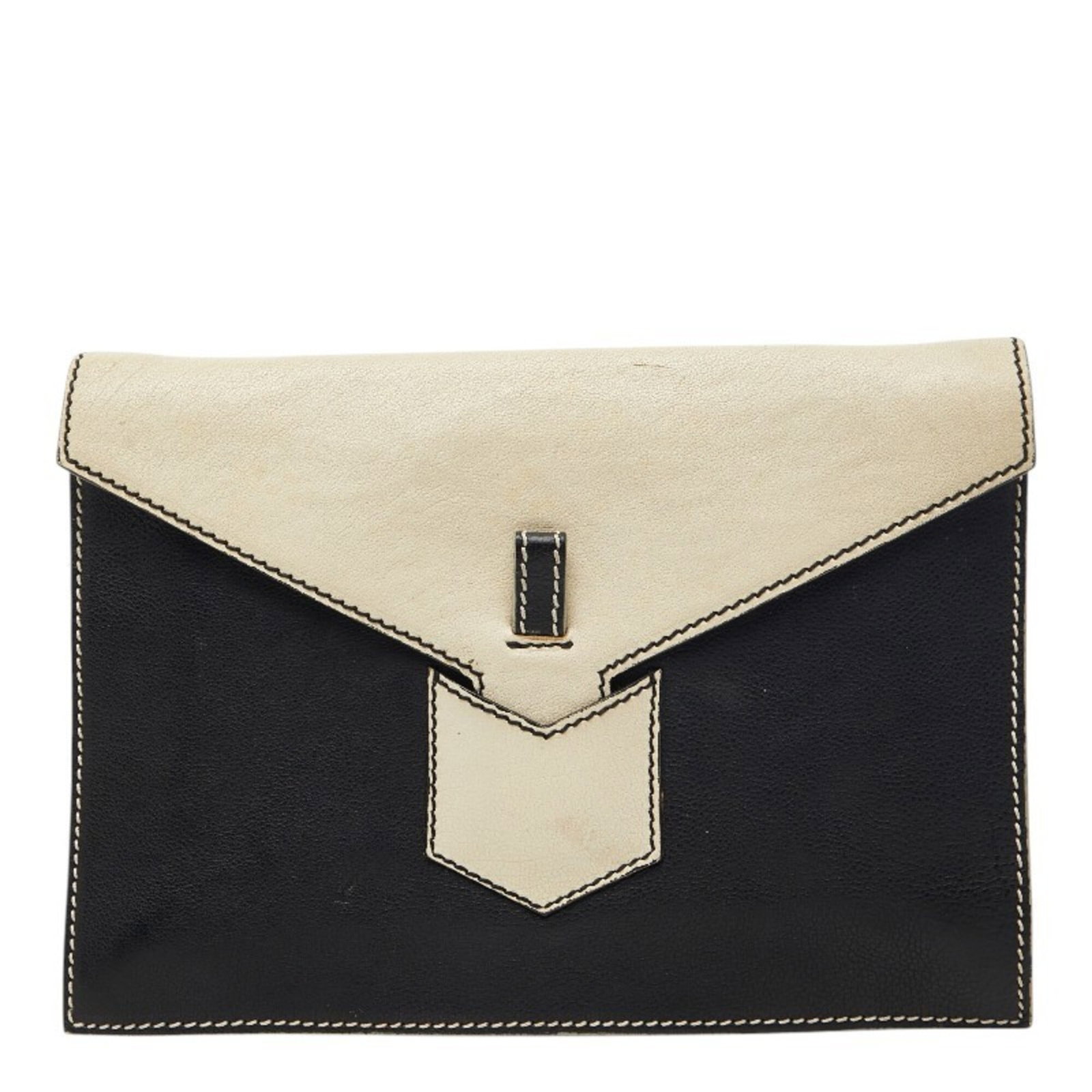 Saint Laurent bag clutch leather: Saint Laurent bag clutch leather Black or White Saint Laurent clutch bag made from high-quality leather, measuring 18cm x 24.5cm x 1.5cm. This sleek and stylish clutch features a classic design that