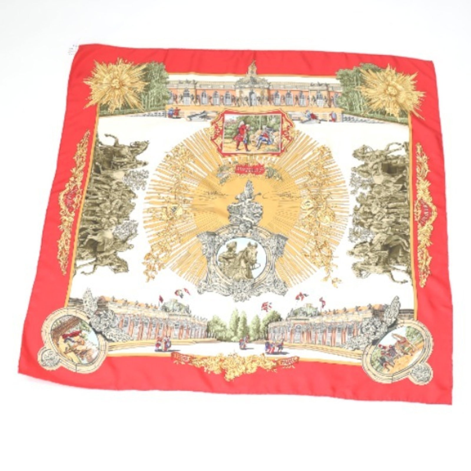 Silk Hermes Scarf: Silk Hermes Scarf Silk Hermes Scarf in Red - A Luxurious Piece of Fashion. Made from high-quality silk, this 88cm x 88cm scarf features a striking red color. Its elegant design makes it a beautiful ad