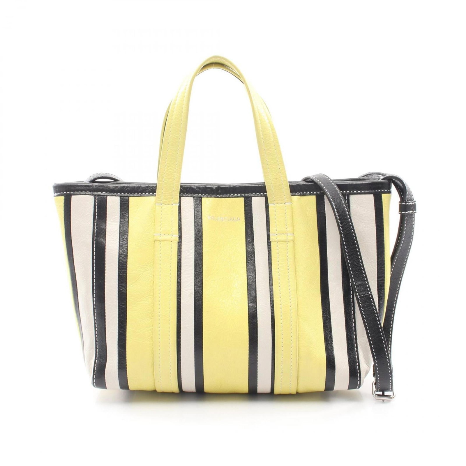 Handbag Leather Balenciaga: Handbag Leather Balenciaga Item Specifics: Brand: Balenciaga Type: Handbag Material: Leather Color: Black, White, Yellow Gender: Women Size (HxWxD): 20cm x 24cm x 10cm / 7.87'' x 9.44'' x 3.93''