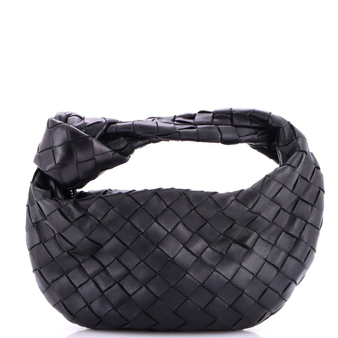 Bottega Veneta BV Jodie Hobo Intrecciato Nappa Mini: Bottega Veneta BV Jodie Hobo Intrecciato Nappa Mini Black leather Bottega Veneta BV Jodie Hobo Intrecciato Nappa Mini with gold hardware, measuring 6" tall and 9" wide, features a classic design with