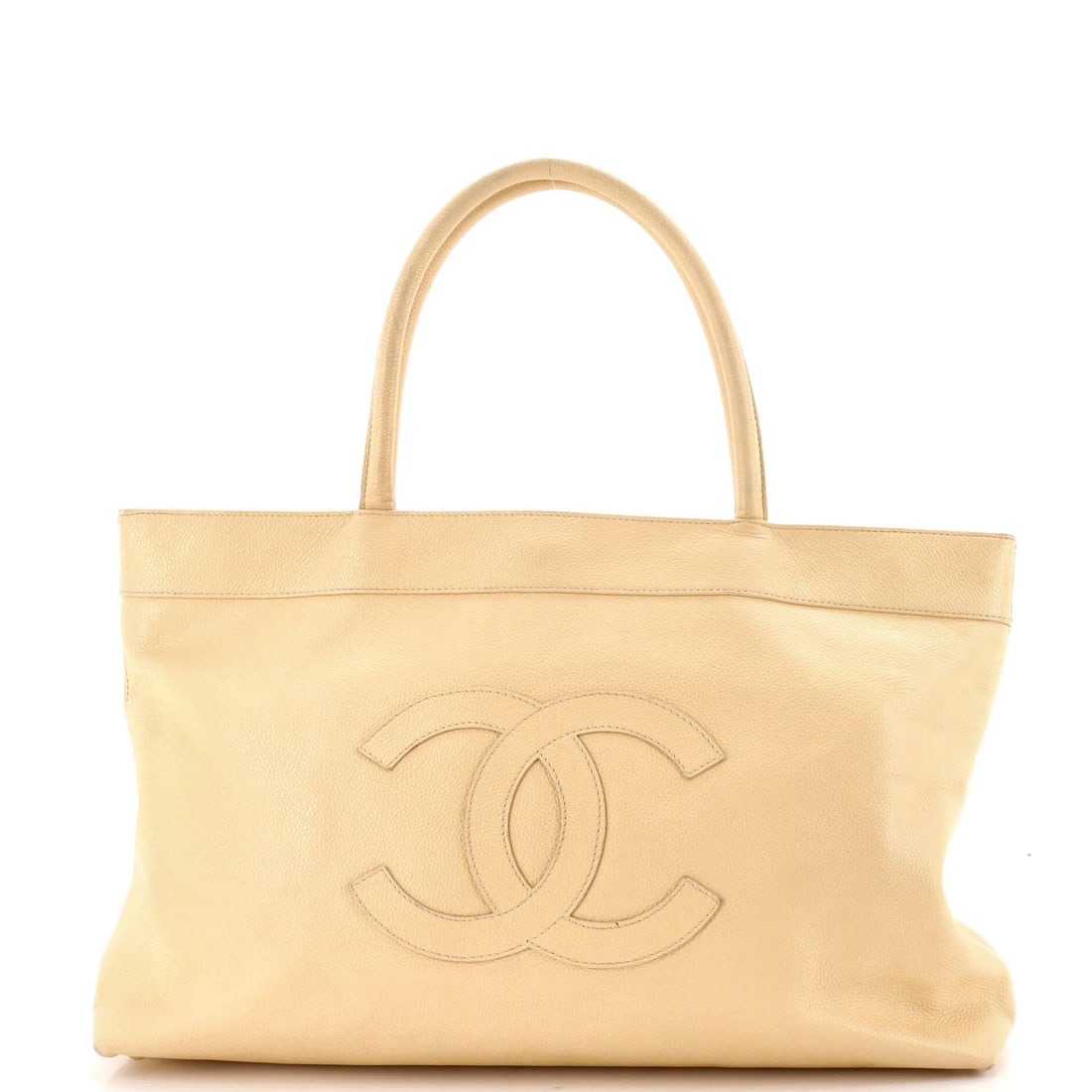 Timeless Caviar Shopping Tote Vintage Chanel: Timeless Caviar Shopping Tote Vintage Chanel Timeless and sophisticated, this vintage Chanel Caviar shopping tote boasts a neutral exterior with classic leather details and gold hardware. The bag's fa