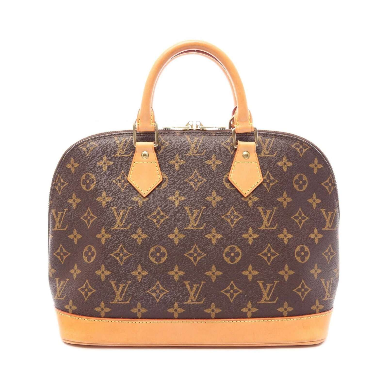 Handbag Coated Canvas Leather Louis Vuitton: Handbag Coated Canvas Leather Louis Vuitton Coated canvas and leather make up this Louis Vuitton handbag, available in brown. The bag measures 23.5cm x 32cm x 16cm and features a classic design. Item