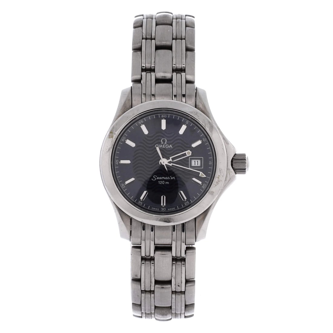 Watch Omega Seamaster 120M Quartz 28 Stainless Steel: Watch Omega Seamaster 120M Quartz 28 Stainless Steel The Omega Seamaster 120M Quartz 28 Stainless Steel watch boasts a sleek 28mm stainless steel case and silver band, featuring a reliable quartz
