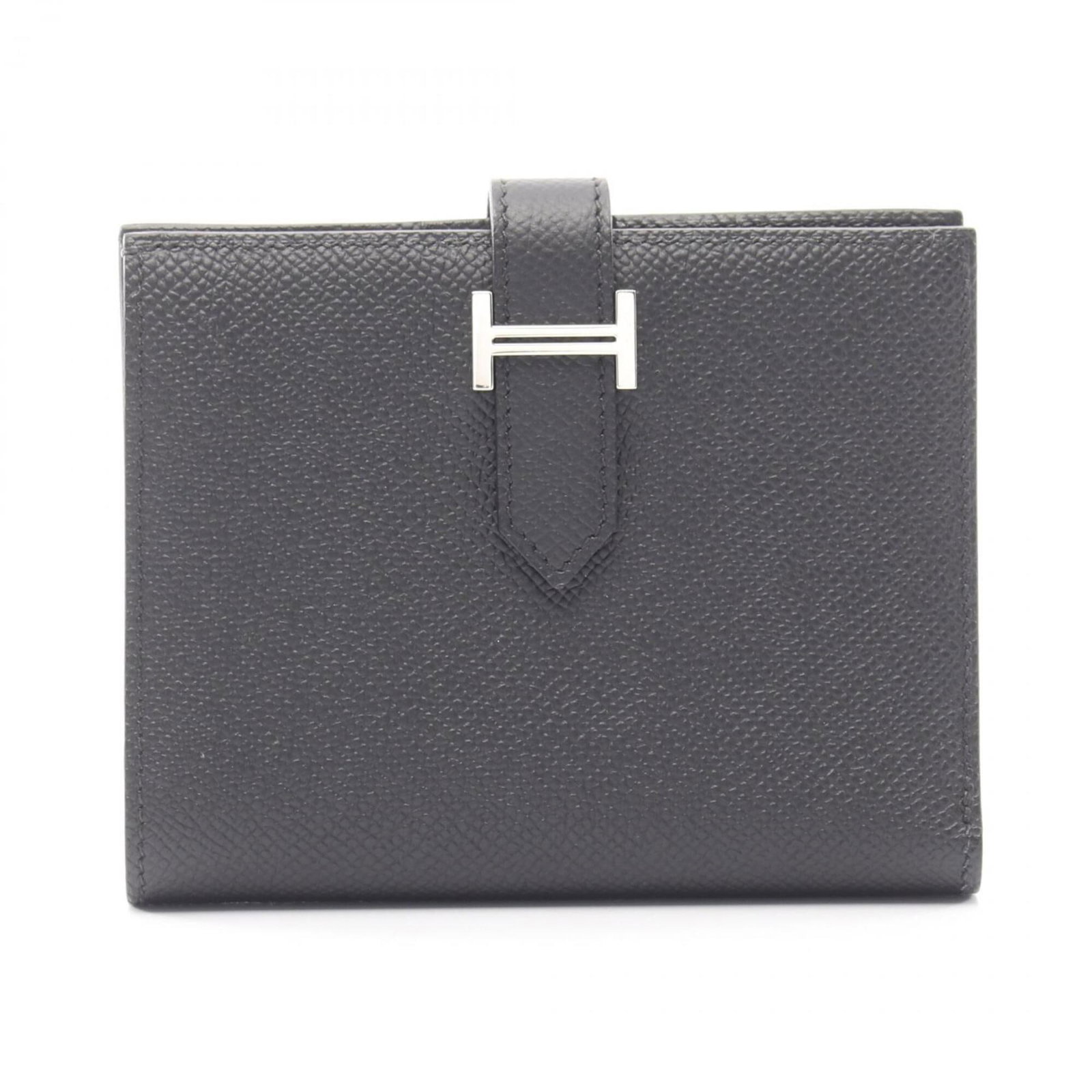 Bi fold Epsom Leather Hermes Wallet: Bi fold Epsom Leather Hermes Wallet Epsom leather provides a luxurious feel to this bi-fold wallet from Hermes, with a sleek black finish that adds a touch of sophistication. Measuring 9cm x 12cm x
