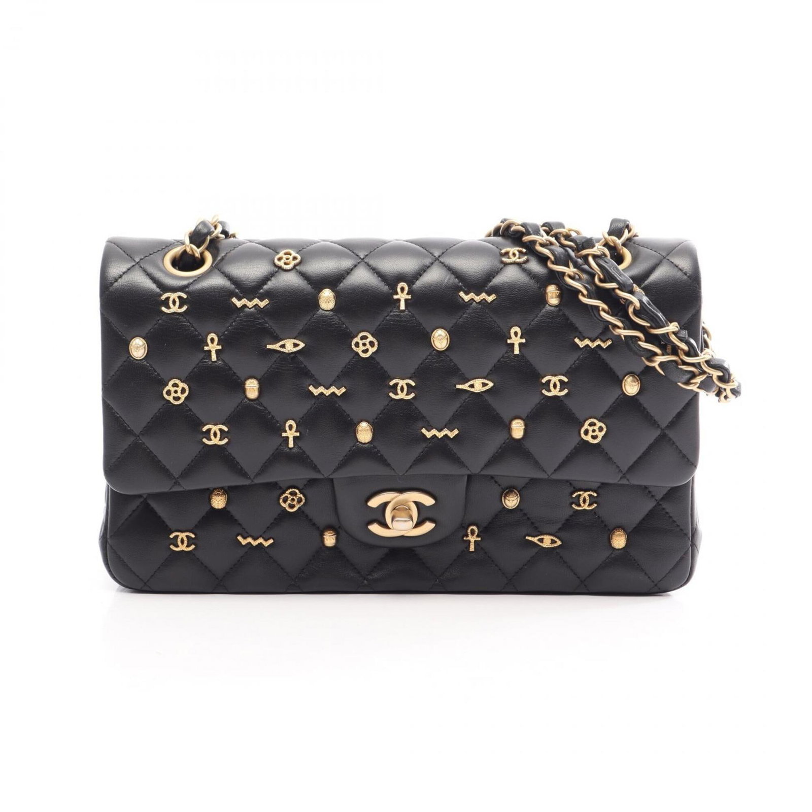 Shoulder Bag Leather Handbag Chanel: Shoulder Bag Leather Handbag Chanel The Chanel Shoulder Bag is a sleek and sophisticated leather handbag made from lambskin, featuring a classic black color and gold hardware. Measuring 14.5cm x 25cm