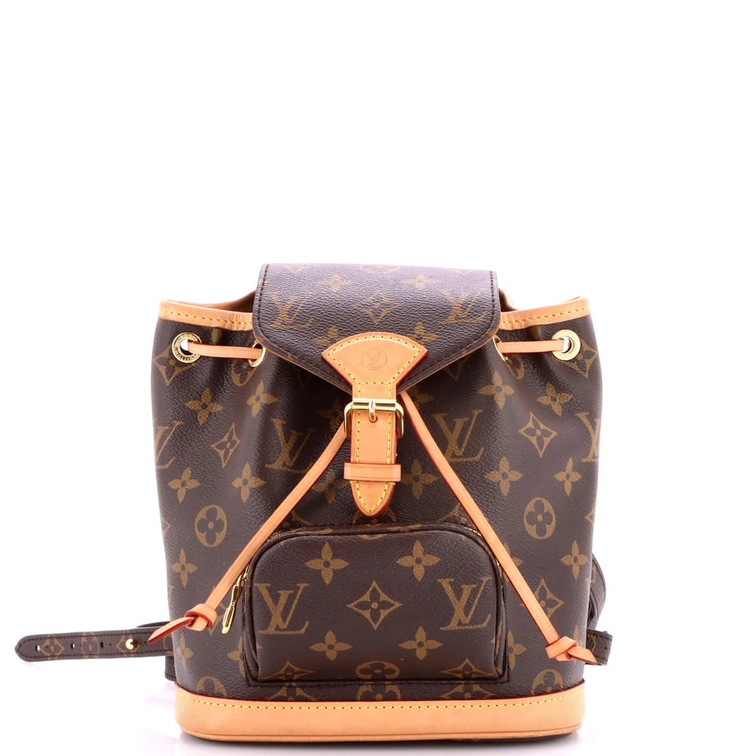 Canvas Monogram Mini Louis Vuitton Backpack Montsouris: Canvas Monogram Mini Louis Vuitton Backpack Montsouris Canvas Monogram Mini Louis Vuitton Backpack Montsouris - A compact, brown canvas backpack with the iconic Montsouris design, featuring a
