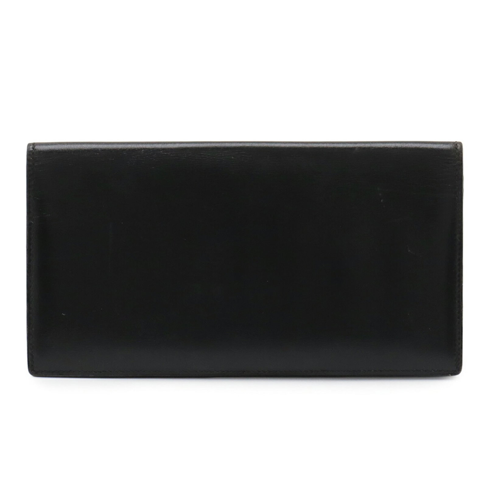 Box calf leather bi-fold wallet from Hermes: Box calf leather bi-fold wallet from Hermes Box calf leather bi-fold wallet from Hermes features a sleek black design with a classic long wallet style. Made from high-quality box calf leather, this