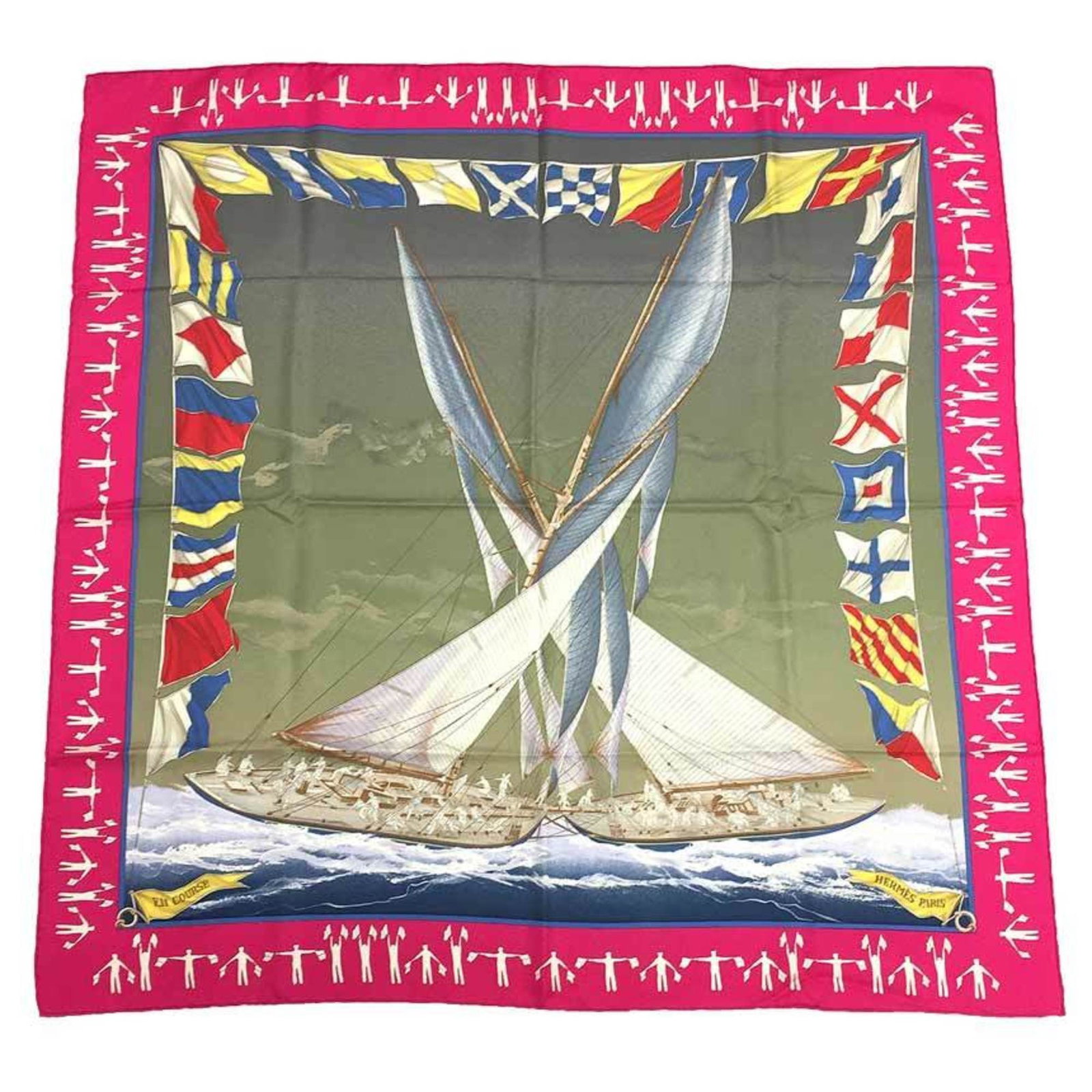 Silk Hermes Scarf: Silk Hermes Scarf Silk from Hermes, a multi-color pink scarf with a 90cm x 35.43'' size. This scarf features the brand's signature style and material. Made from high-quality silk, it is a unique acces