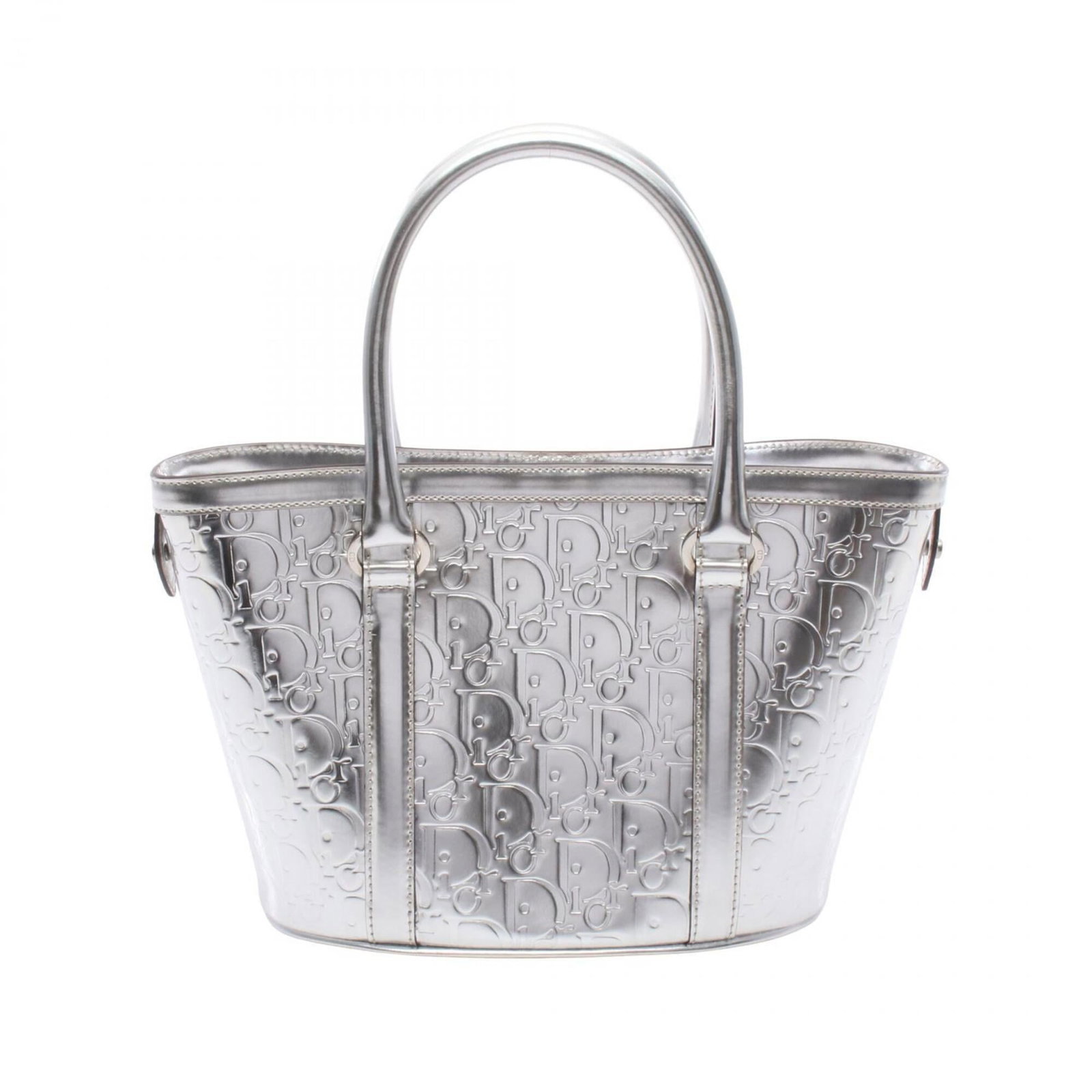 Handbag Leather Christian Dior Tote Bag: Handbag Leather Christian Dior Tote Bag The Silver Christian Dior Leather Tote Bag boasts a sleek, sophisticated design with a 19.5cm x 24cm x 12cm size, perfect for everyday use. Made from