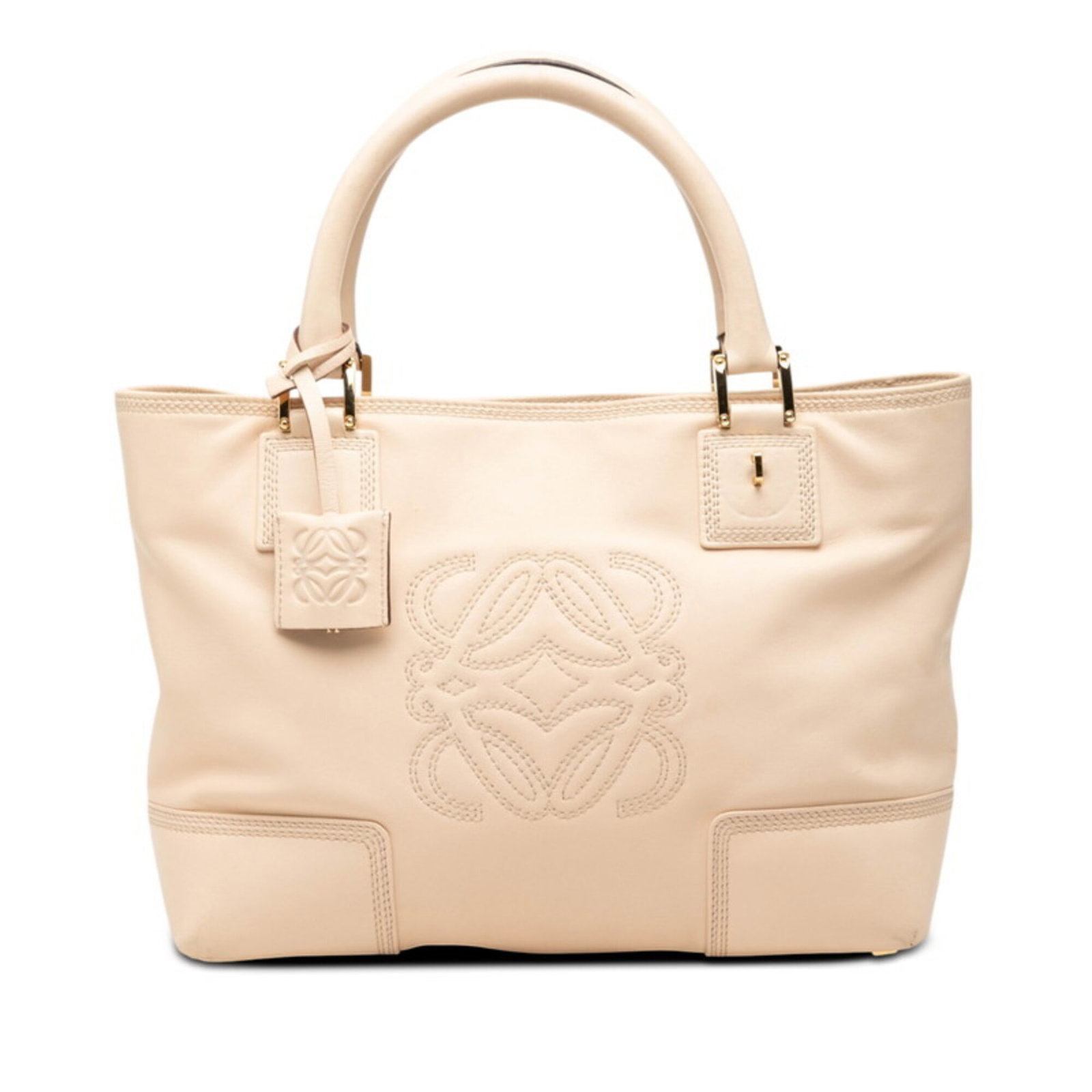Loewe Tote Bag Leather Handbag: Loewe Tote Bag Leather Handbag Loewe Tote Bag Leather Handbag in Beige. This classic tote bag features premium leather construction, measuring 21.5cm x 28.5cm x 11.5cm, making it a stylish and