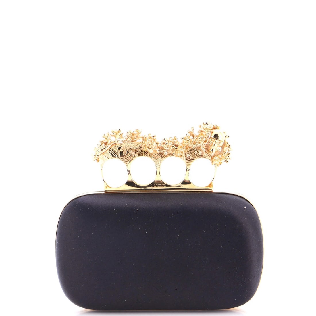Alexander McQueen Venus Fly Trap and Skull Knuckle Box Clutch Satin Small (1 of 5)