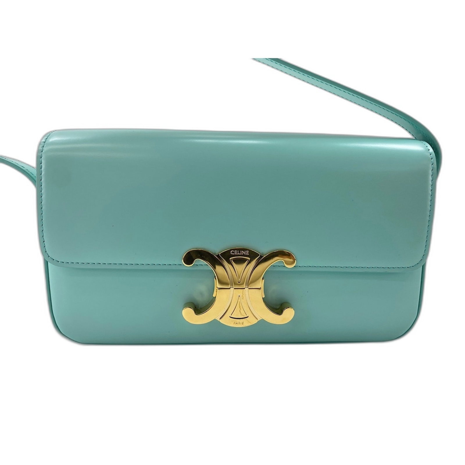 Celine Shoulder Bag: Celine Shoulder Bag The Celine Shoulder Bag is a stylish and compact blue shoulder bag with a size of 12cm x 20cm x 5cm. Its strap length ranges from 53cm to 62cm, making it adjustable to fit various