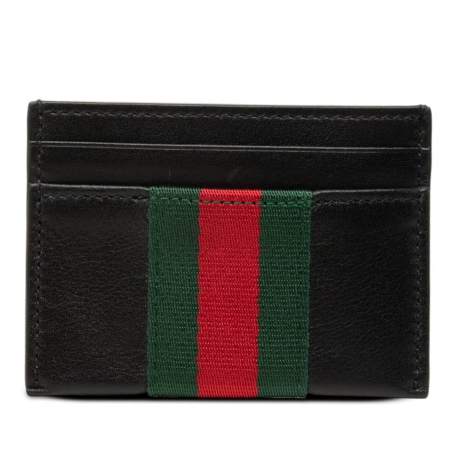 Case Card Leather Gucci: Case Card Leather Gucci This Gucci card case is made from high-quality black leather, featuring a sleek and compact design. Measuring 7cm x 10cm x 5mm, it is a stylish accessory that can be easily