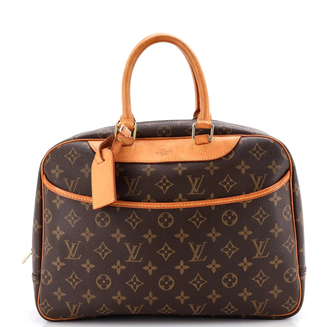 Canvas Monogram Handbag Vuitton Louis Deauville: Canvas Monogram Handbag Vuitton Louis Deauville Canvas Monogram Handbag Vuitton Louis Deauville - A Timeless Brown Bowler with Distressed Charm. This Louis Vuitton Deauville handbag boasts a classic b