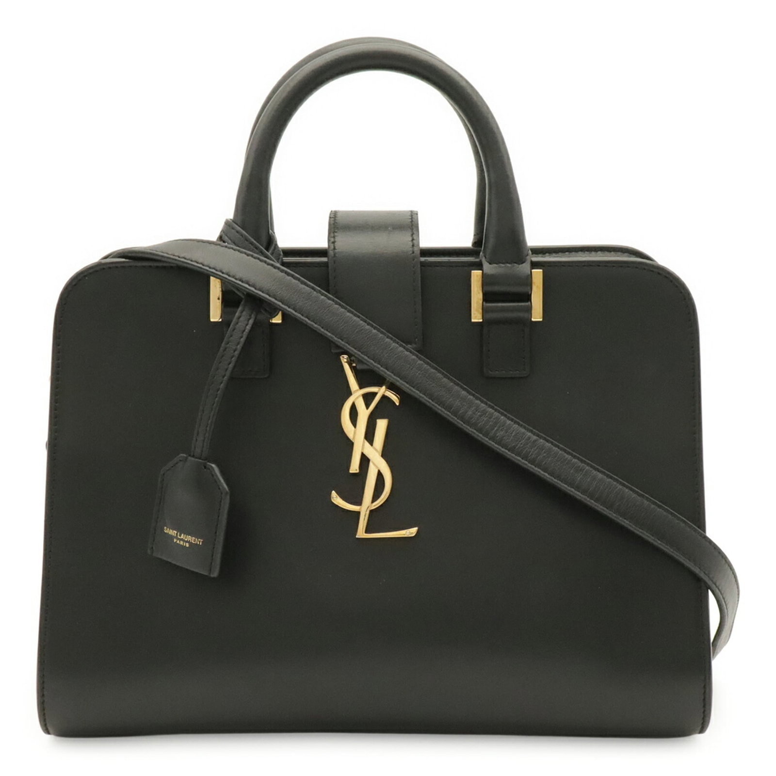 Leather Yves Saint Laurent Handbag Shoulder Bag: Leather Yves Saint Laurent Handbag Shoulder Bag The Yves Saint Laurent Leather Shoulder Bag is a sleek and sophisticated black leather handbag with clean lines and a classic design. Made from