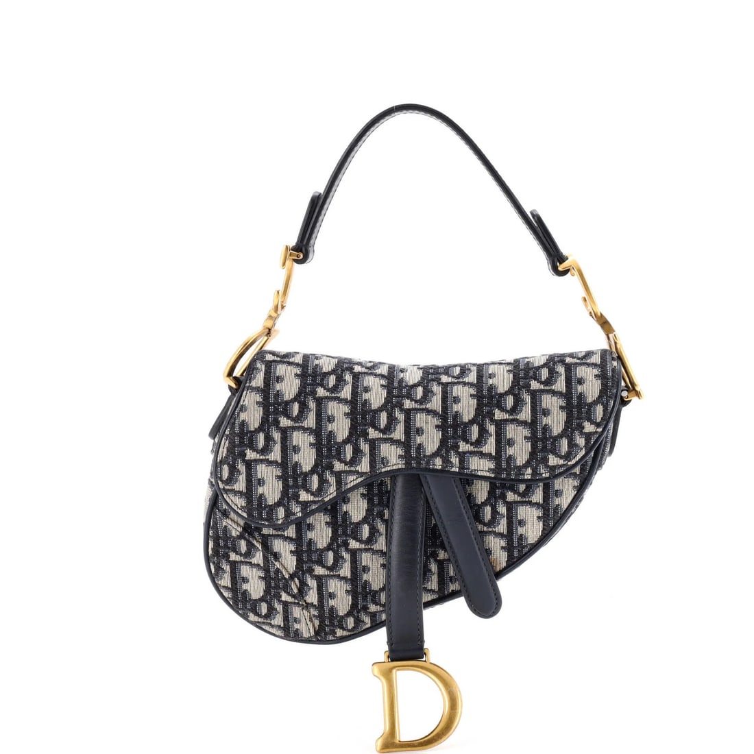 Canvas Oblique Christian Dior Saddle Mini: Canvas Oblique Christian Dior Saddle Mini Canvas Oblique Christian Dior Saddle Mini - A stylish and compact shoulder bag with a signature blue canvas exterior, featuring a classic oblique design and