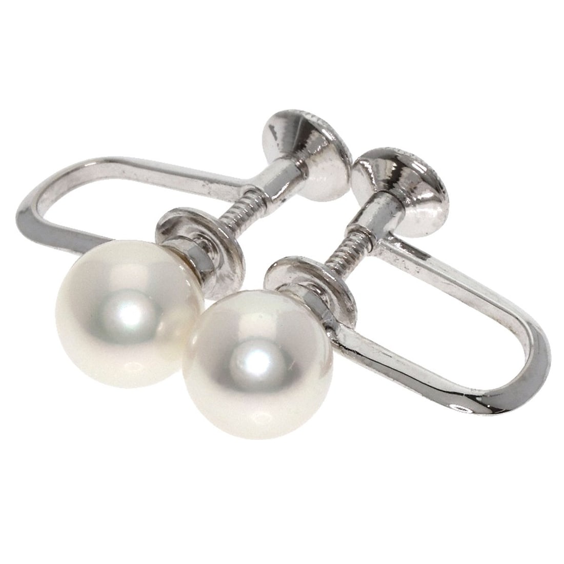K14 White Gold Pearl Mikimoto Earring: K14 White Gold Pearl Mikimoto Earring K14 White Gold Pearl Mikimoto Earring is set in K14 white gold, featuring a silver pearl as the main stone. The earring's sleek design makes it a stylish addition