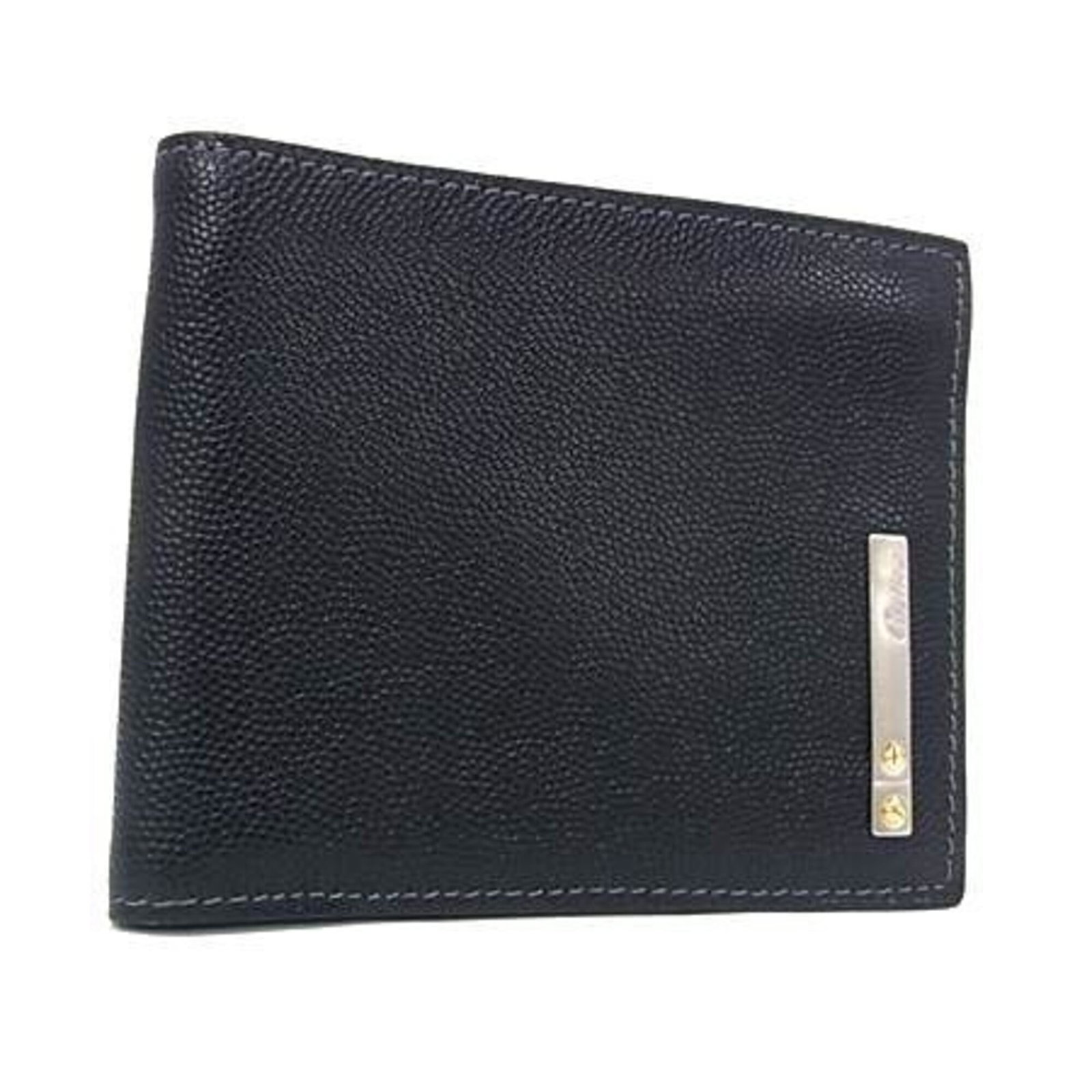Cartier Wallet (Bi-Fold) Leather: Cartier Wallet (Bi-Fold) Leather Cartier's iconic bi-fold leather wallet is a masterclass in understated elegance, with its sleek black leather exterior and precise dimensions. Measuring 11cm x 9.5cm 