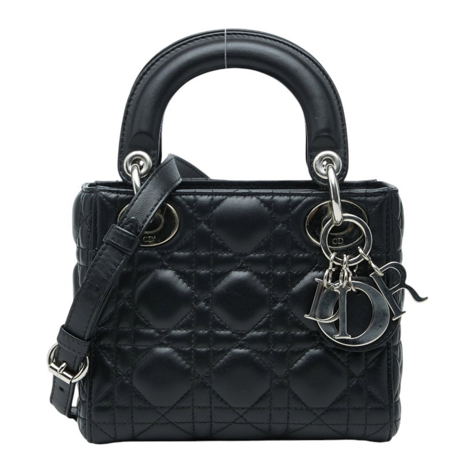 Handbag Christian Dior Leather Shoulder: Handbag Christian Dior Leather Shoulder Black leather shoulder bag from Christian Dior, measuring 14.5cm x 17.5cm x 7.5cm. This shoulder bag features high-quality leather construction and a classic de