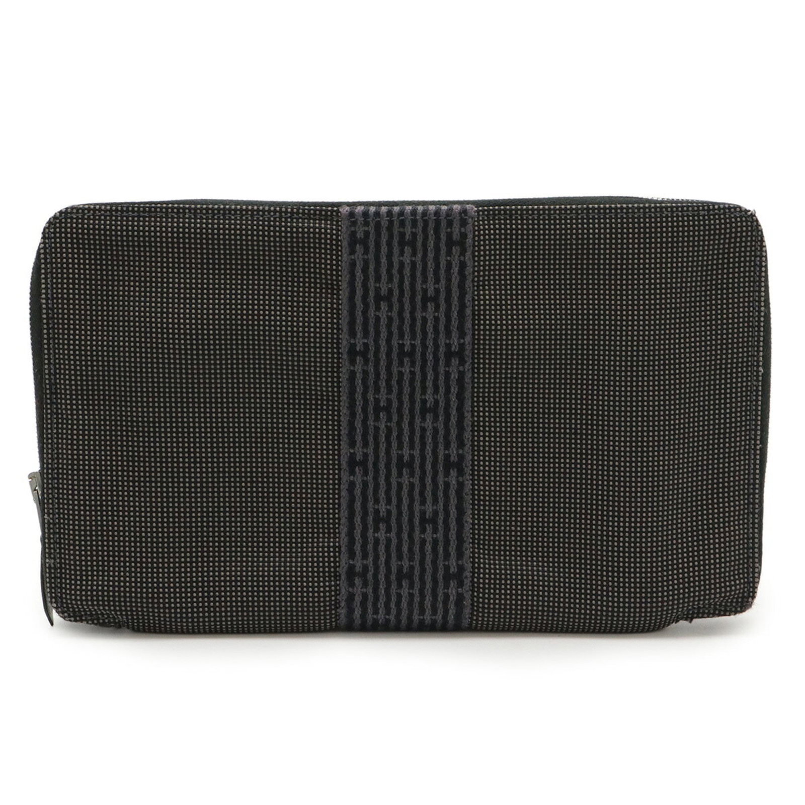 Canvas long wallet (bi-fold) Hermes: Canvas long wallet (bi-fold) Hermes Gray canvas bi-fold wallet from Hermes, measuring 13.5cm x 22cm. This long wallet features a canvas material and a classic design. Item Specifics: Brand: Hermes Typ