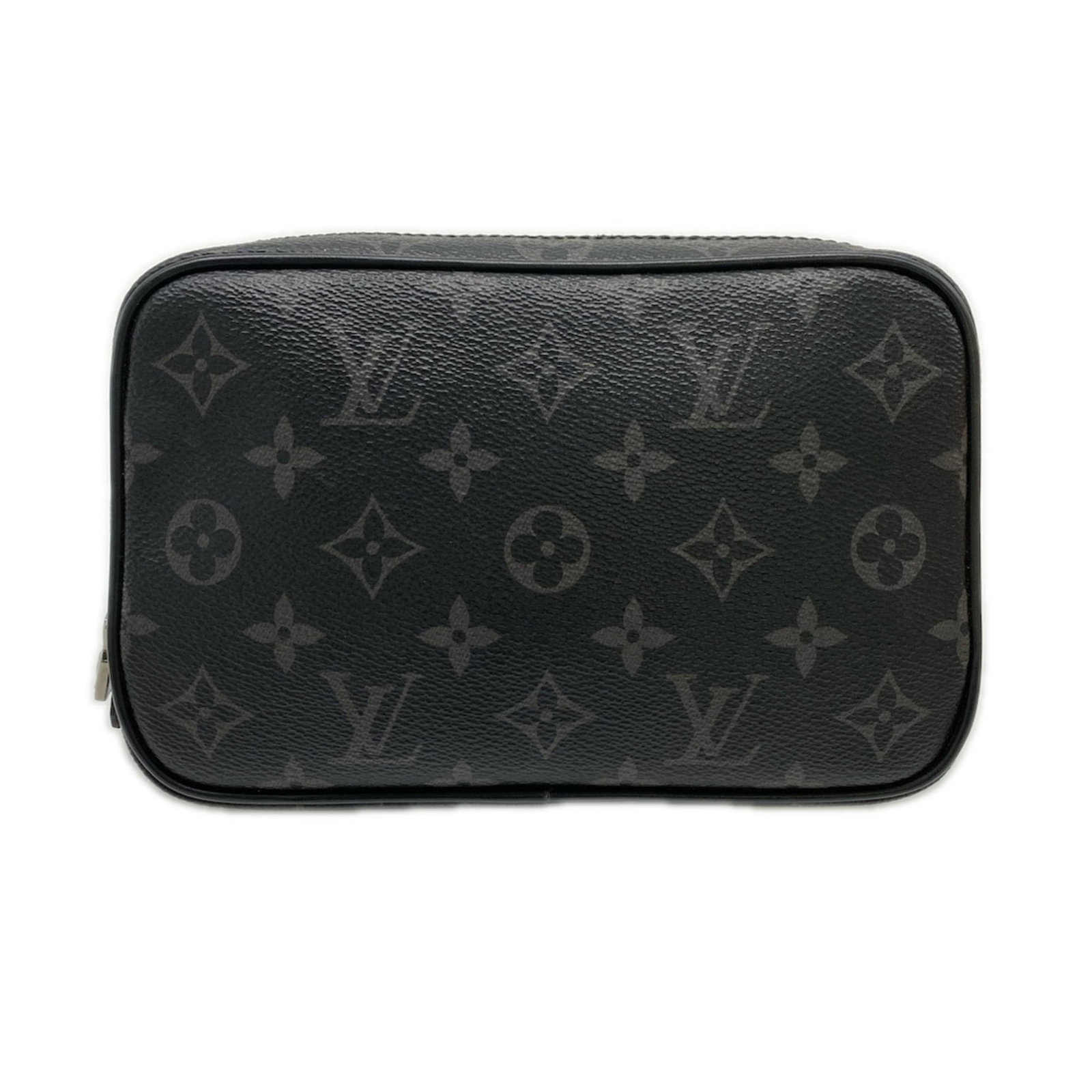 Louis Vuitton Pouch Monogram Eclipse: Louis Vuitton Pouch Monogram Eclipse The Louis Vuitton Pouch Monogram Eclipse is a sleek and stylish accessory featuring the iconic Monogram Eclipse pattern in black and gray. This pouch boasts a secu