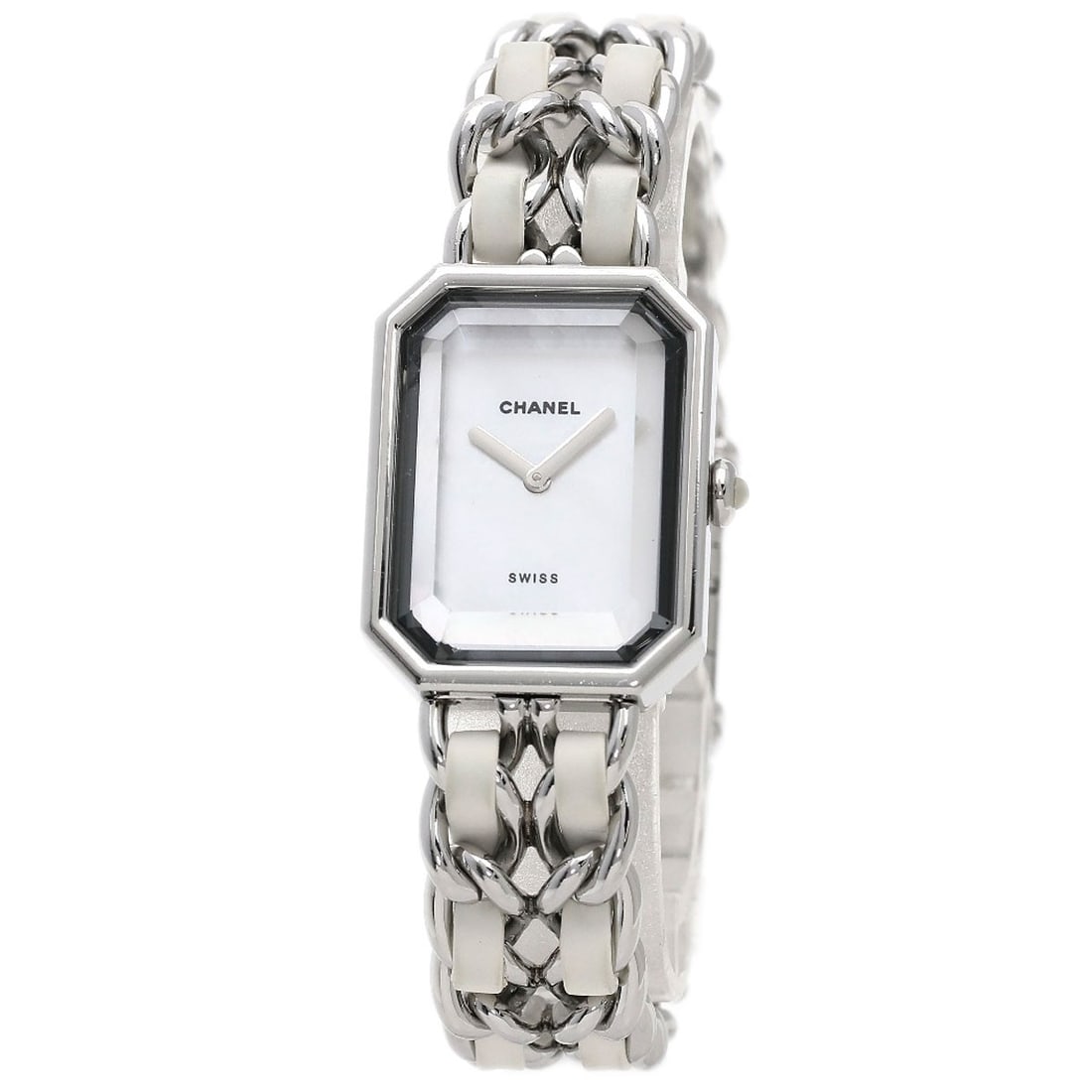 Steel Ssxleather Watches Chanel H1639 Premiere: Steel Ssxleather Watches Chanel H1639 Premiere Steel Ssxleather Watches Chanel H1639 PremiereThis stainless steel watch from CHANEL features a silver case and bezel, with a white shell dial and open