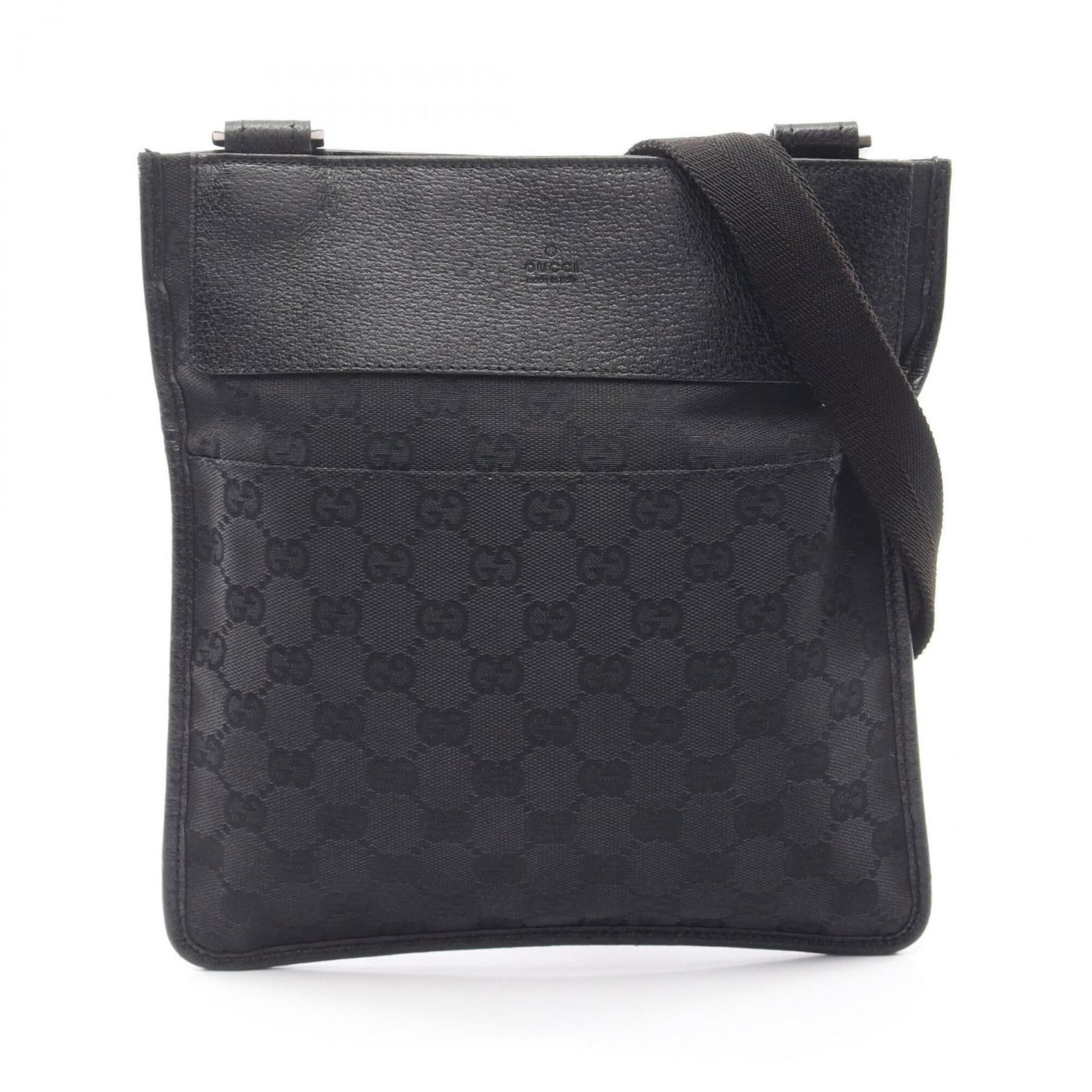Shoulder Bag Gg Canvas Leather Handbag Gucci: Shoulder Bag Gg Canvas Leather Handbag Gucci GG canvas and leather come together in this sleek black shoulder bag from Gucci, measuring 25cm x 24cm x 5.00mm. The signature GG canvas pattern adds a