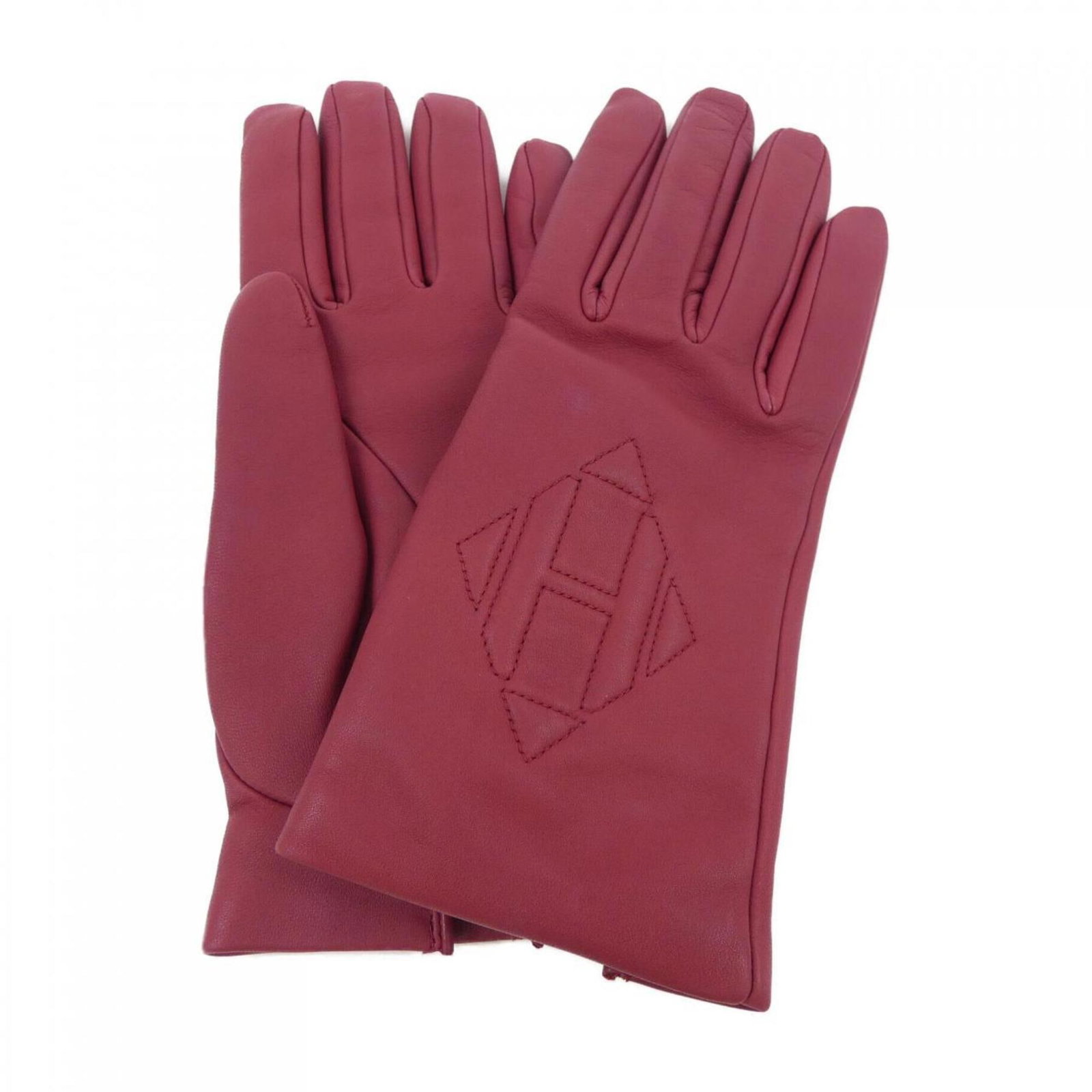 Warm Gloves Hermes Leather: Warm Gloves Hermes Leather Warm and stylish, these Hermes Leather gloves feature a vibrant red color and are crafted from high-quality lamb leather. With a sleek design and a total length of 23cm, the