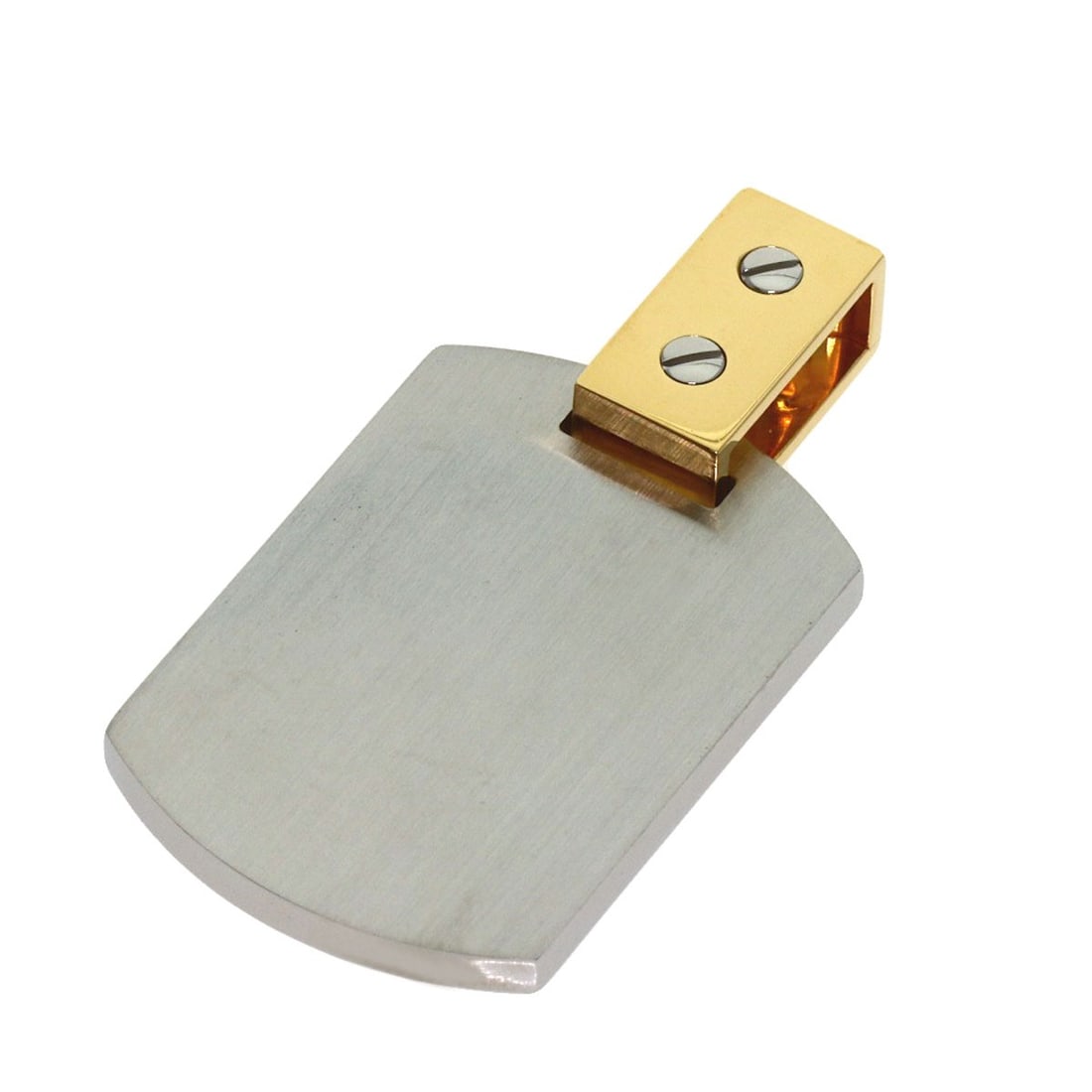 Top K18 Yellow Gold Stainless Steel Cartier Santos: Top K18 Yellow Gold Stainless Steel Cartier Santos Top K18 Yellow Gold Stainless Steel Cartier Santos Pendant Top for Sale. This Cartier Santos pendant top boasts a striking design with its K18 yellow