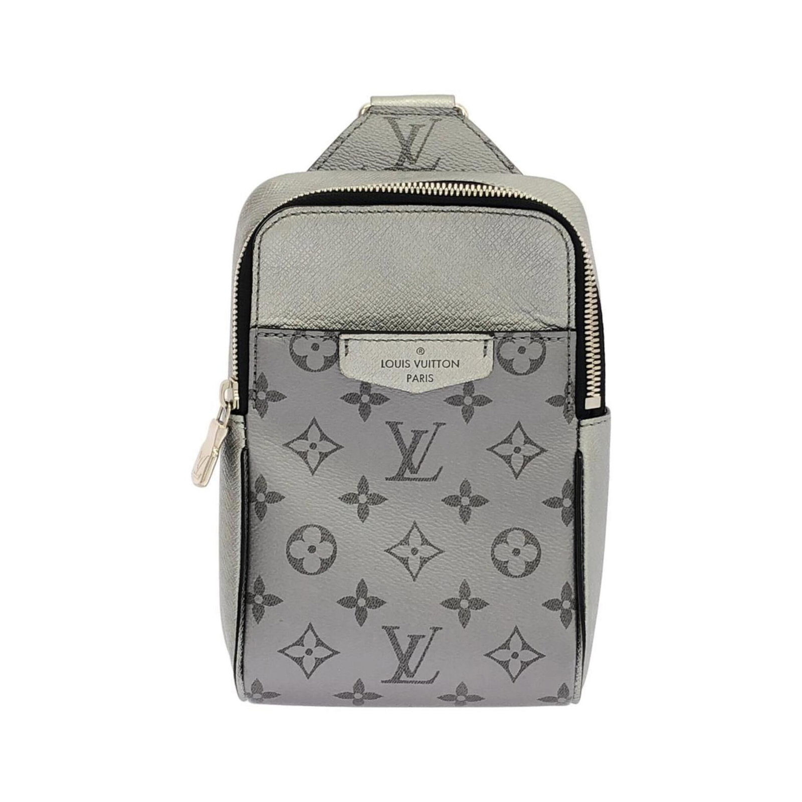 Coated Canvas Leather Louis Vuitton Shoulder Bag: Coated Canvas Leather Louis Vuitton Shoulder Bag Coated canvas and leather make up this Louis Vuitton shoulder bag, featuring calf leather and a gunmetal finish. The bag measures 20cm x 13.5cm x 5cm a