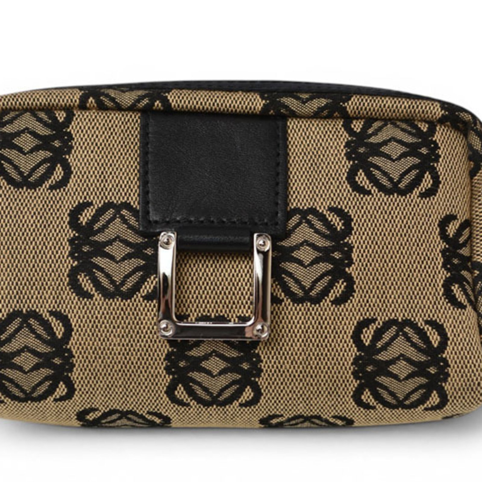 Canvas Loewe Pouch: Canvas Loewe Pouch Canvas Loewe Pouch - A stylish and compact accessory from the renowned Spanish brand, featuring a high-quality canvas material and a sleek, modern design. The beige and black color